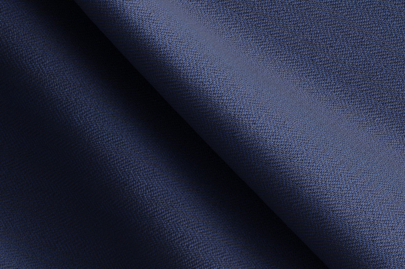 Caccioppoli blue 150s wool and silk tailored trousers with band