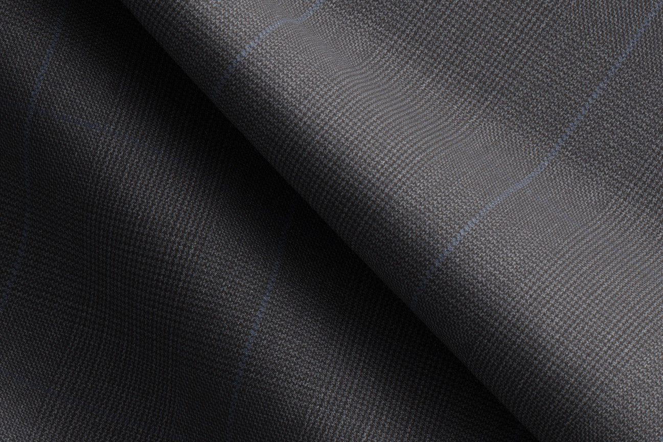 Gilet su misura lana 130s finestrato grigio Caccioppoli