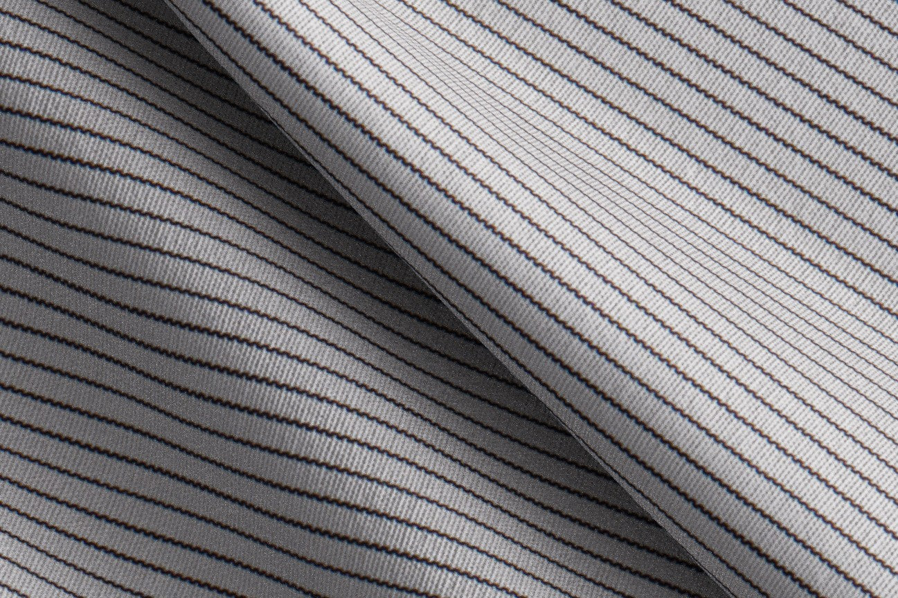 Dark blue striped cotton tailored shirt