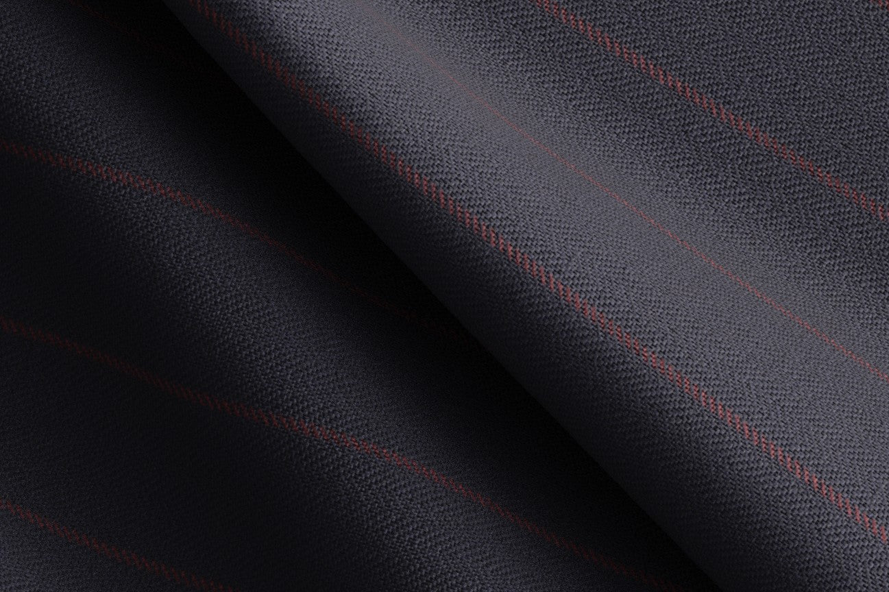 Abito su misura lana 130s gessato blu Caccioppoli