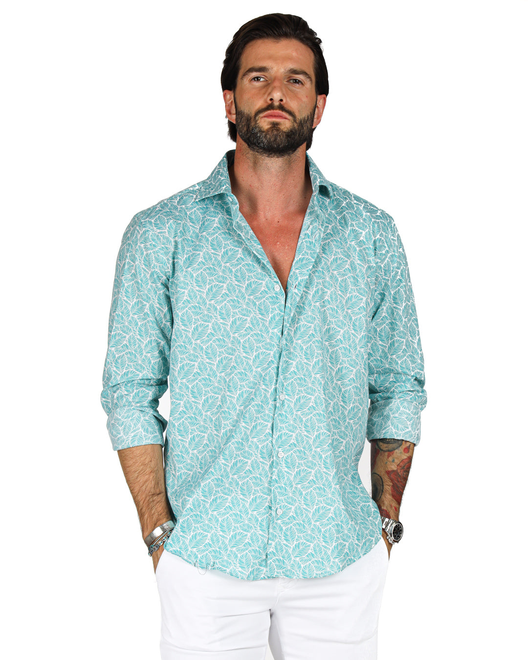 Antigua - Classic green floral patterned shirt