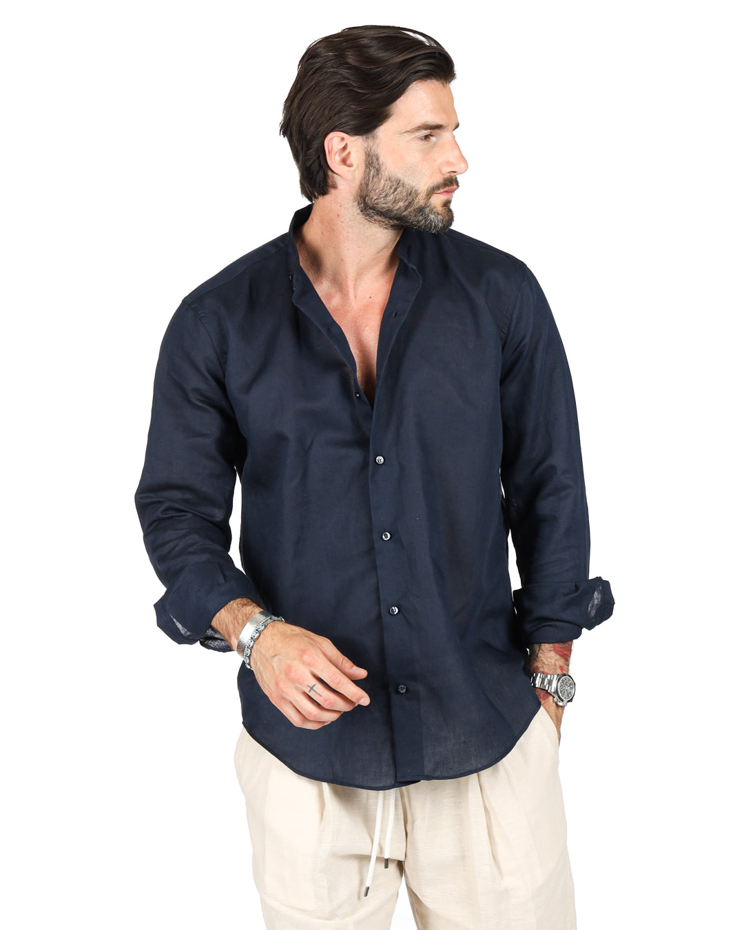 Positano - Blue Korean linen shirt