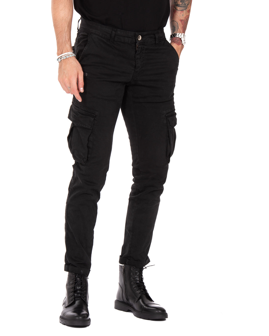 Roy - pantalone cargo nero