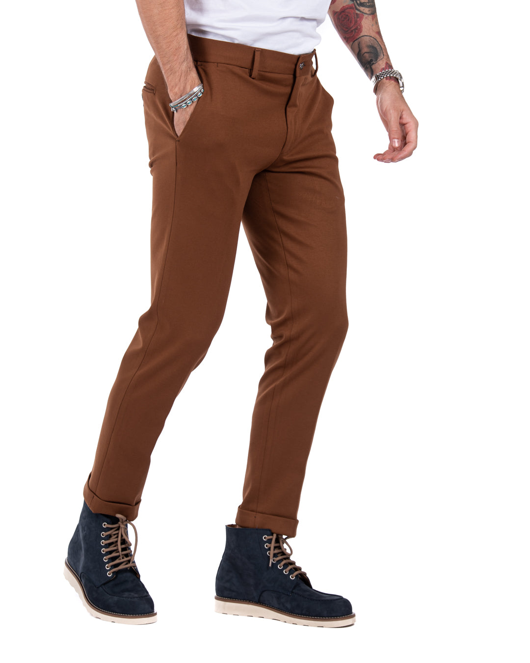 Mustang - pantalone punto milano cammello