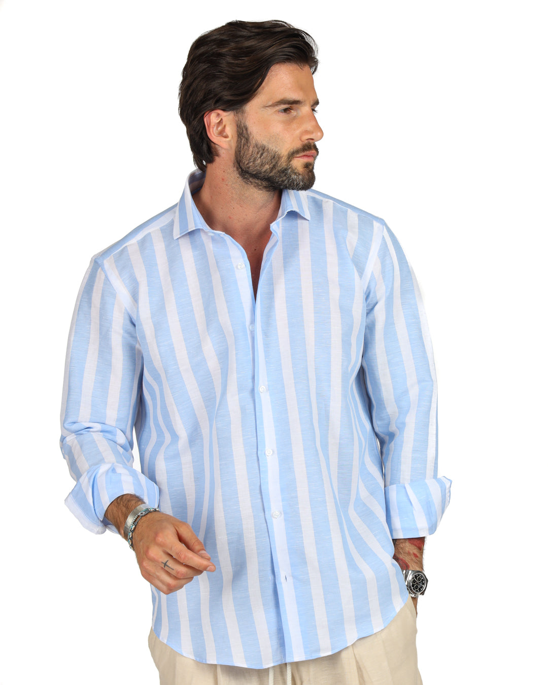 Amalfi - Classic blue maxi stripe shirt