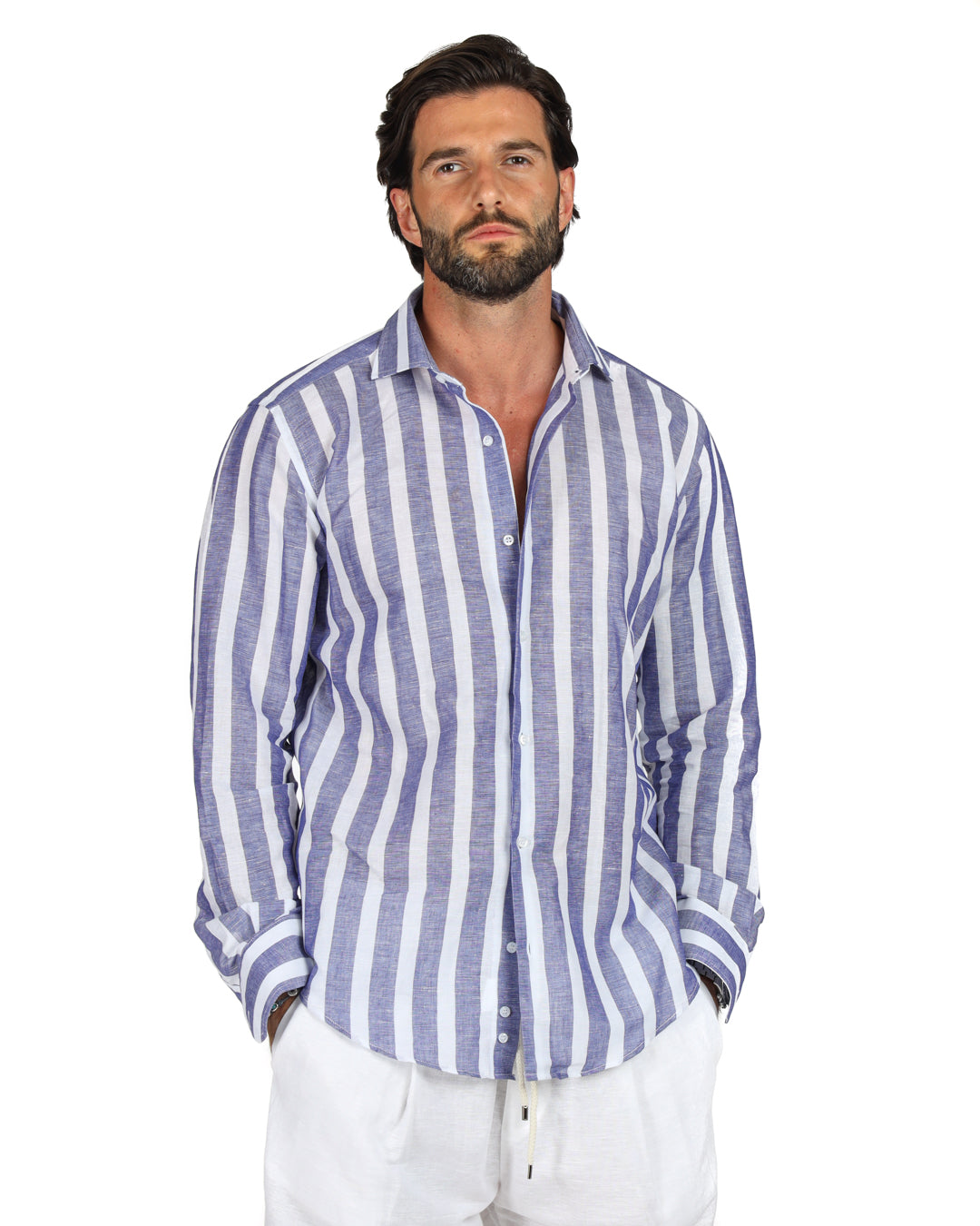 Amalfi - Classic blue maxi stripe shirt