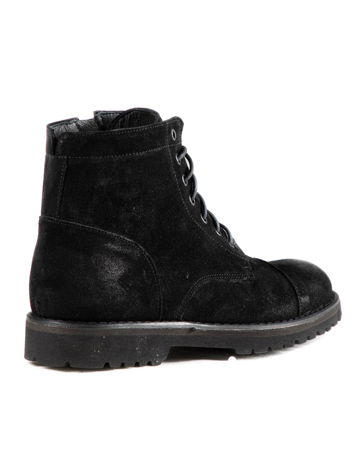 Z01 - BOTTINES EN DAIM NOIR AVEC ZIP
