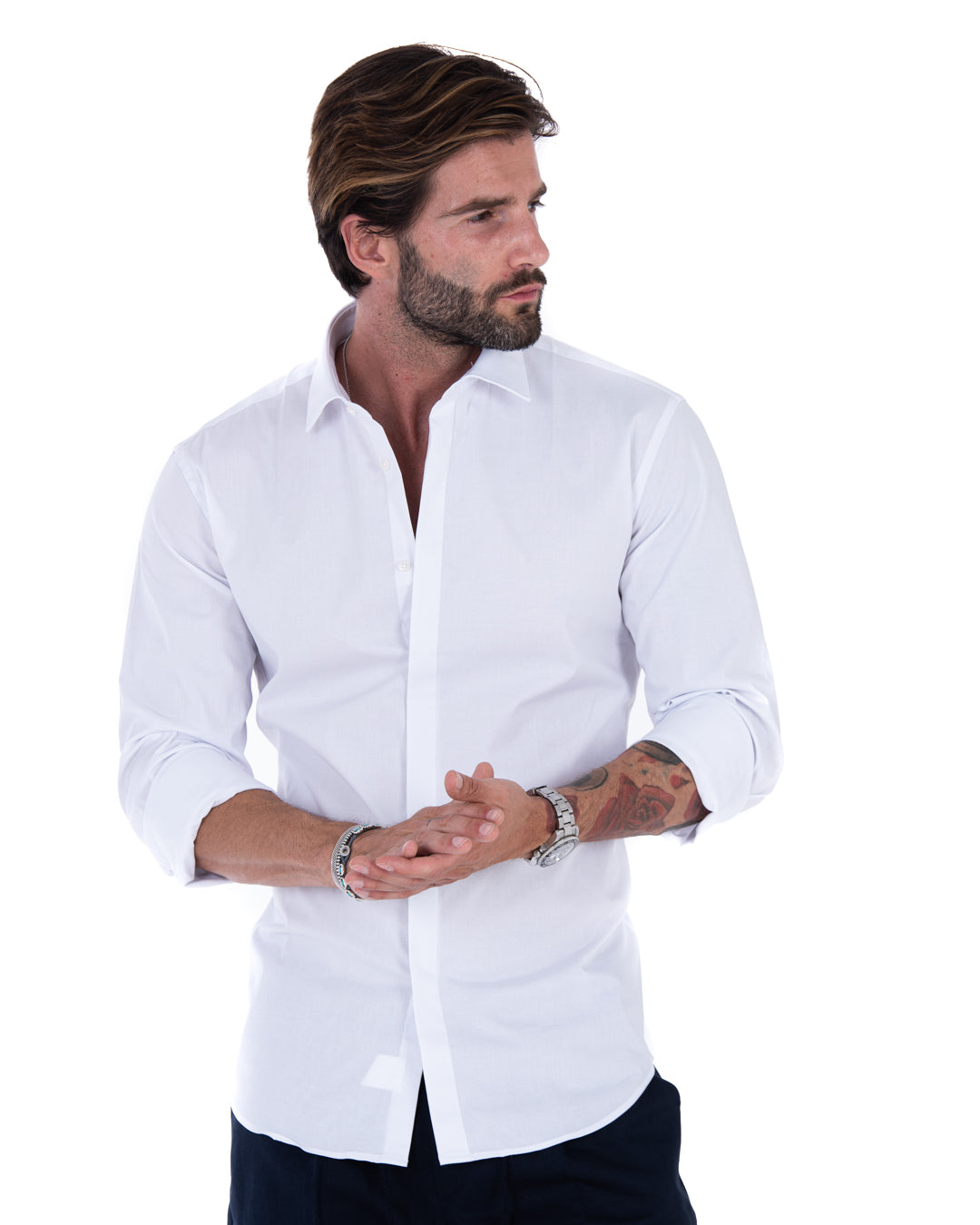 Camicia - basic classica bianca in cotone