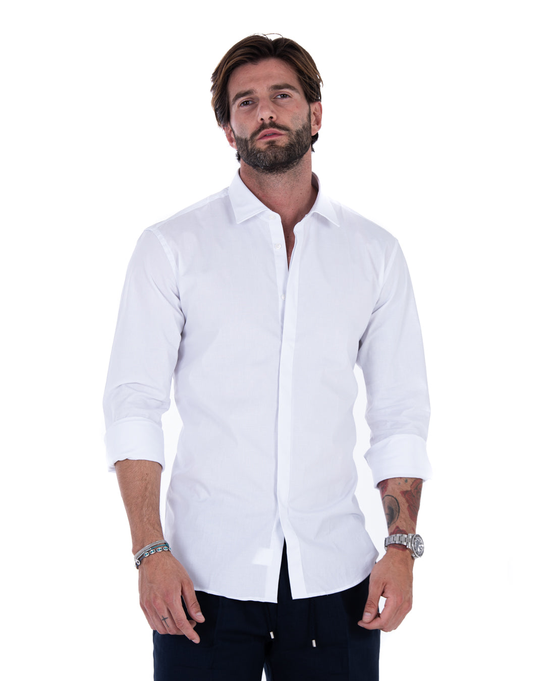 Camicia - basic classica bianca in cotone