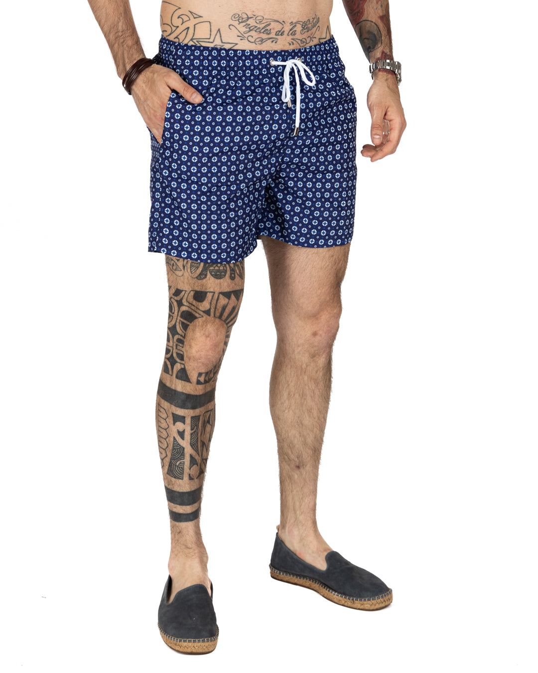 Maillot de Bain - Motif Cravate Bleu