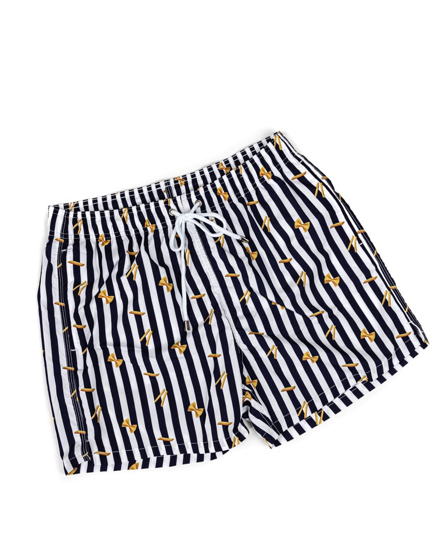 Swimsuit - Blue striped paste pattern