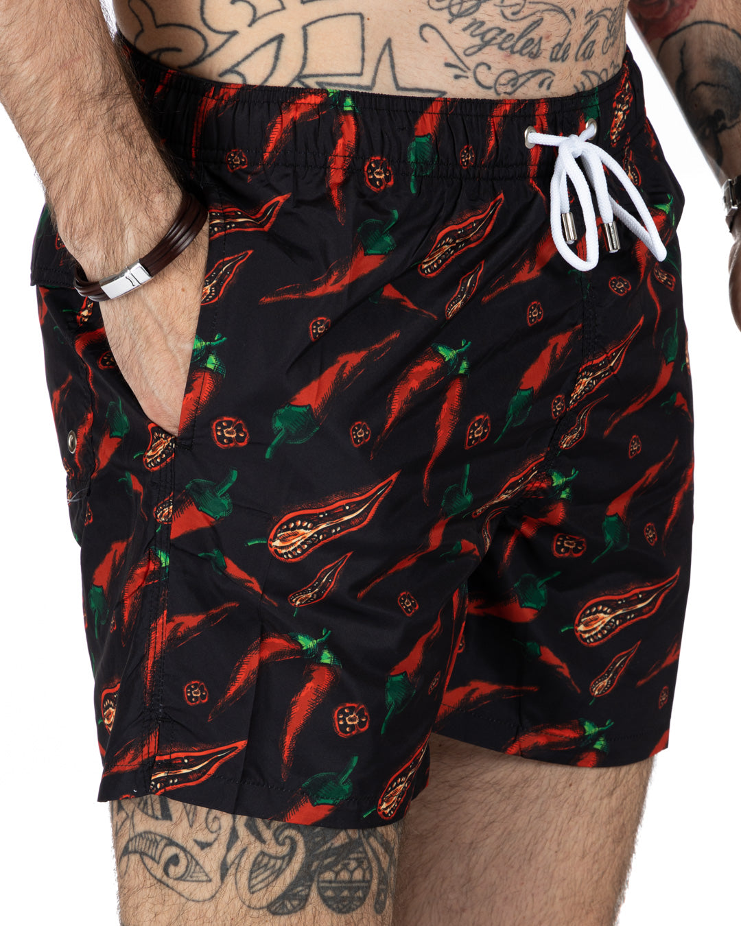 Swimsuit - Black chilli pattern
