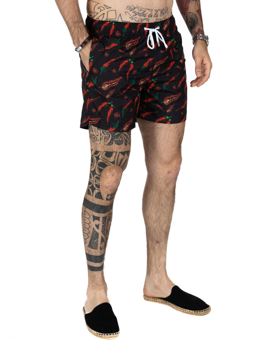 Swimsuit - Black chilli pattern
