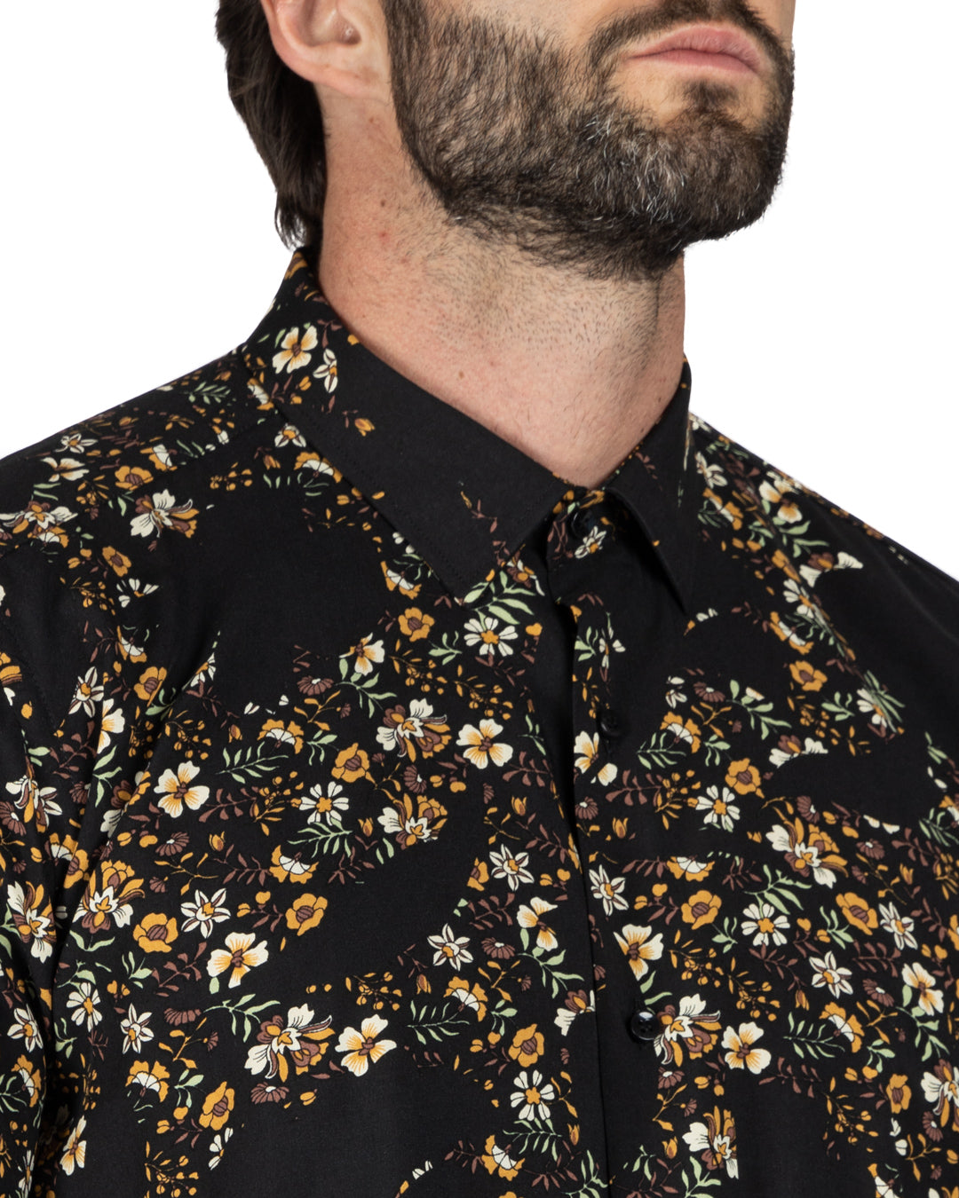 Curacao - Classic brown floral patterned shirt