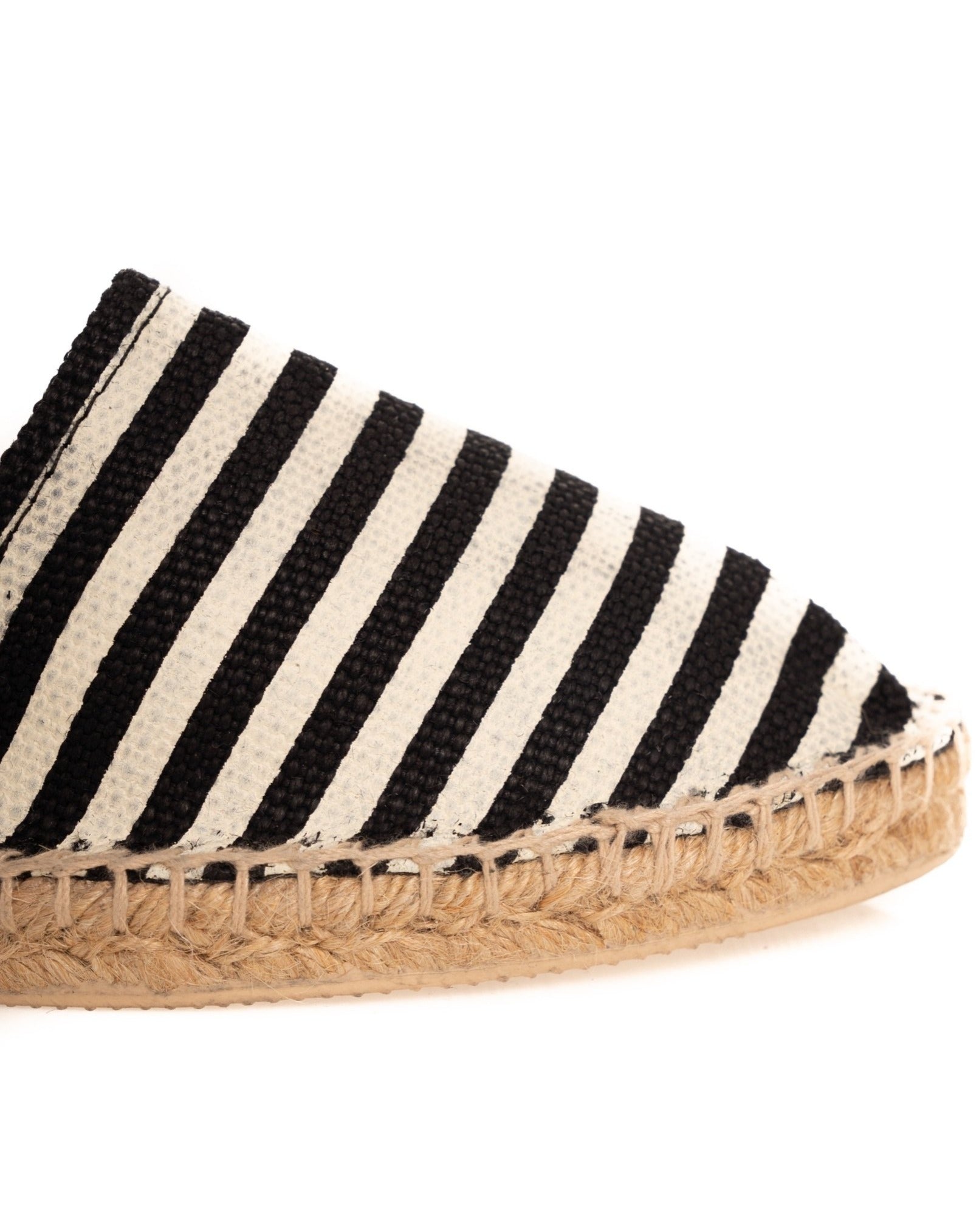 BLACK STRIPED ESPADRILLES
