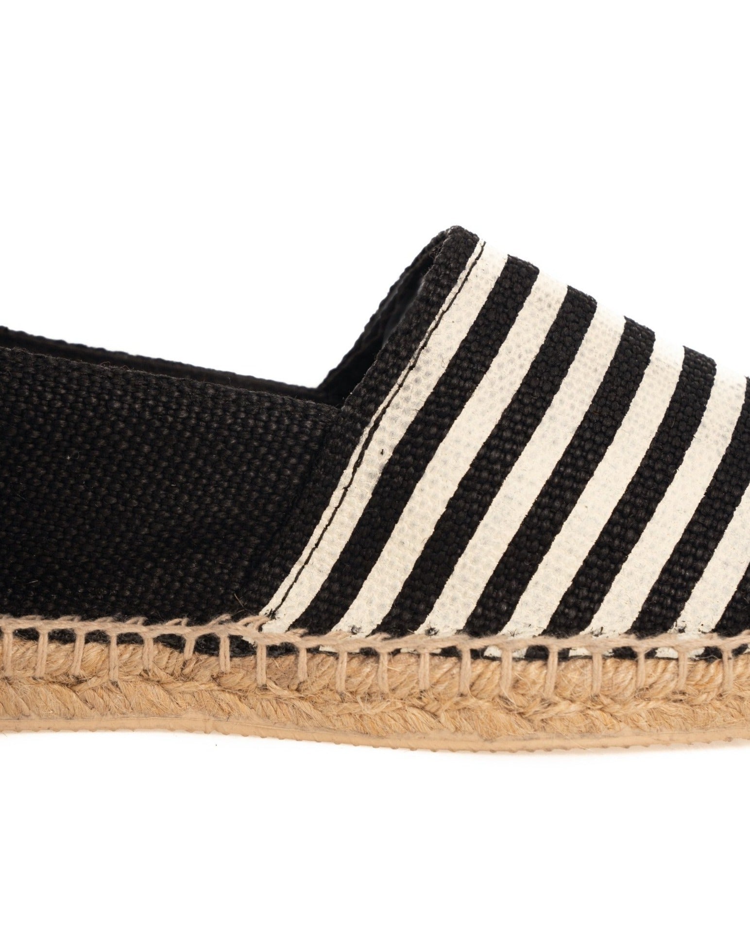 BLACK STRIPED ESPADRILLES