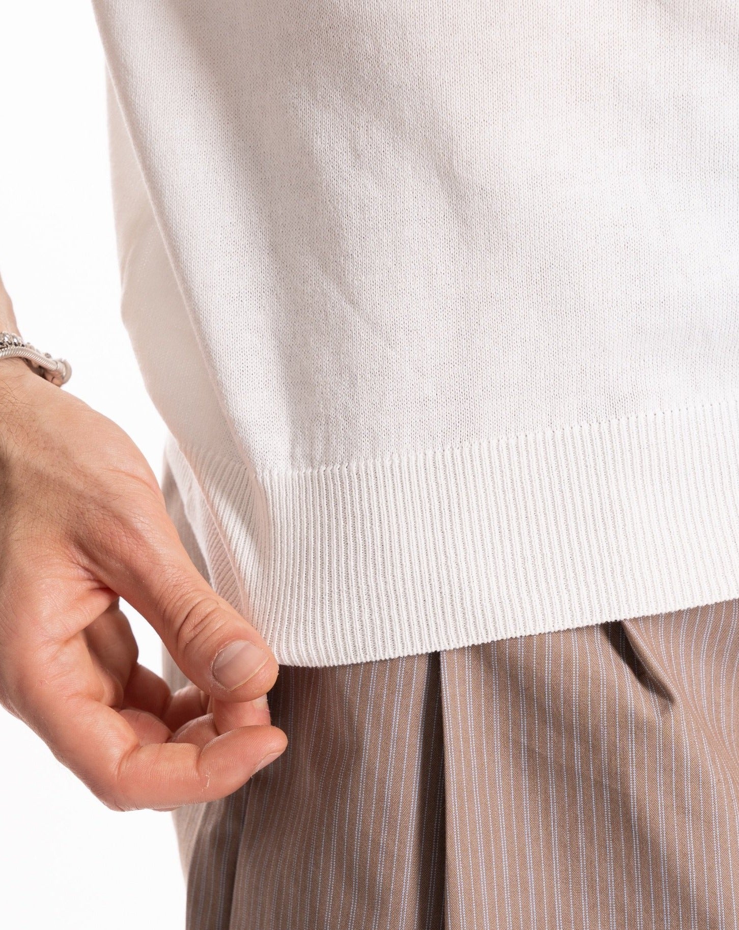 Roger - polo en maille blanc