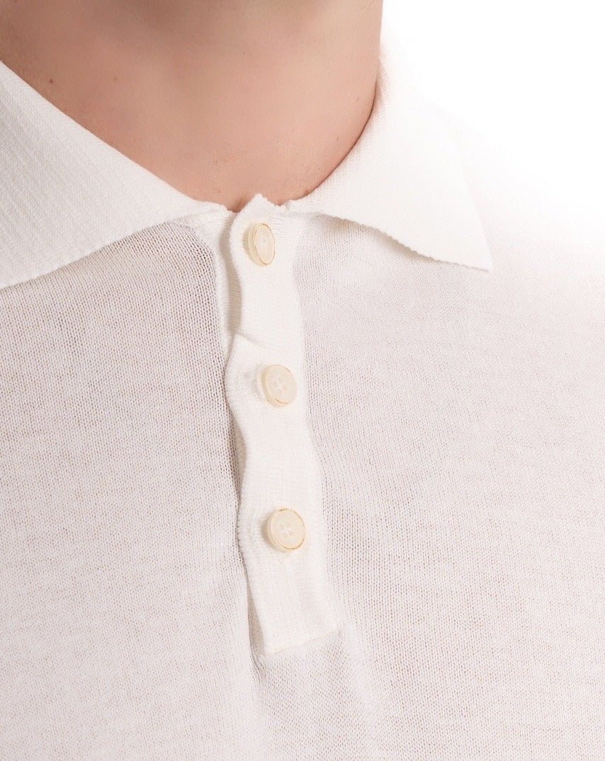 Roger - polo en maille blanc