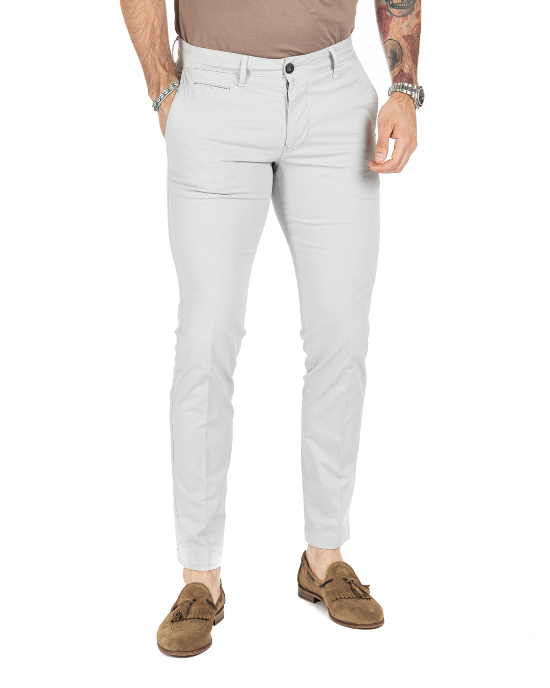 Frank - gray basic trousers