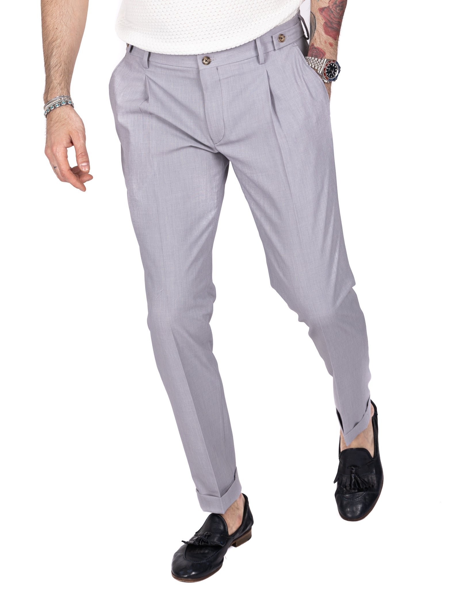 Milano - light gray basic trousers