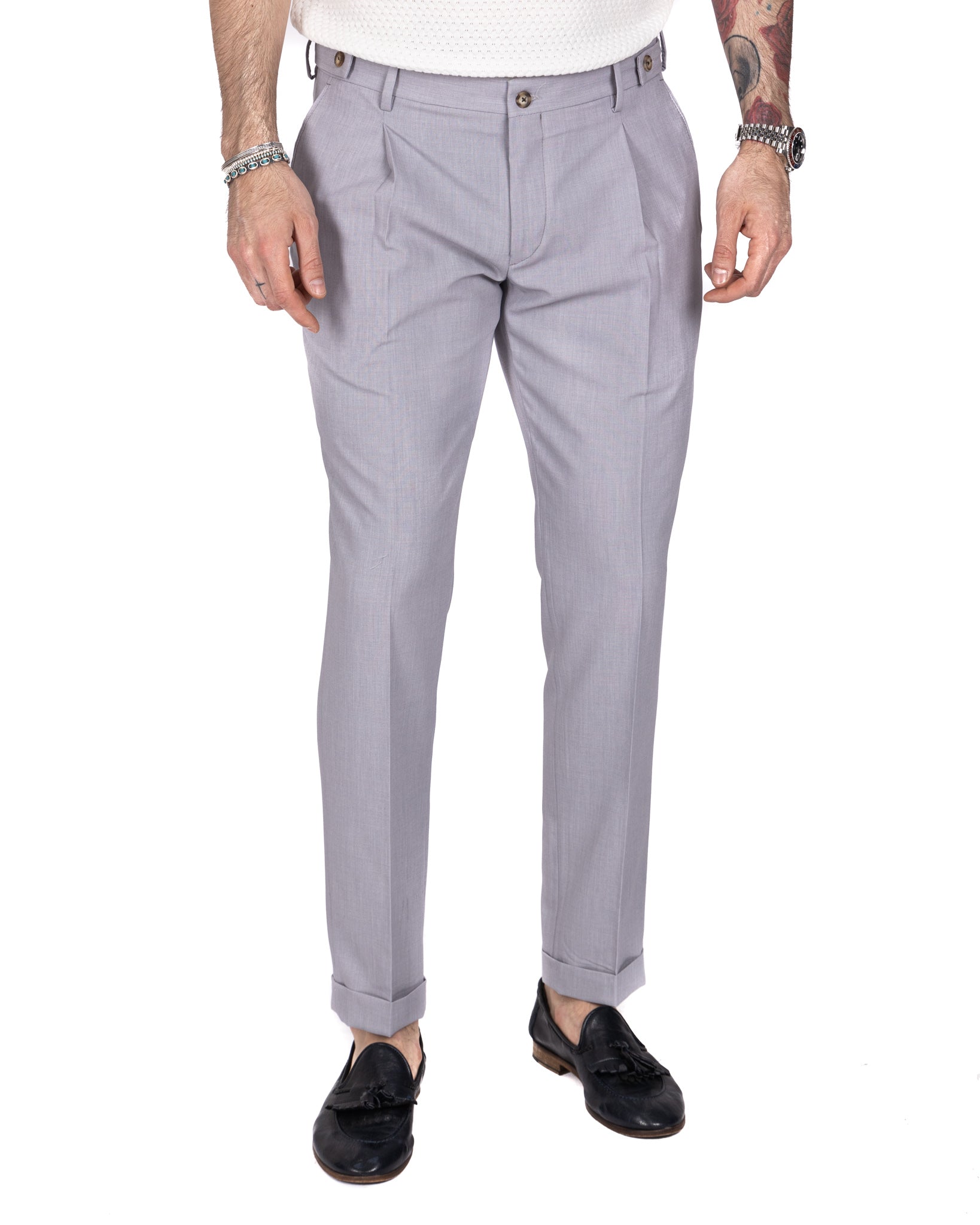 Milano - light gray basic trousers