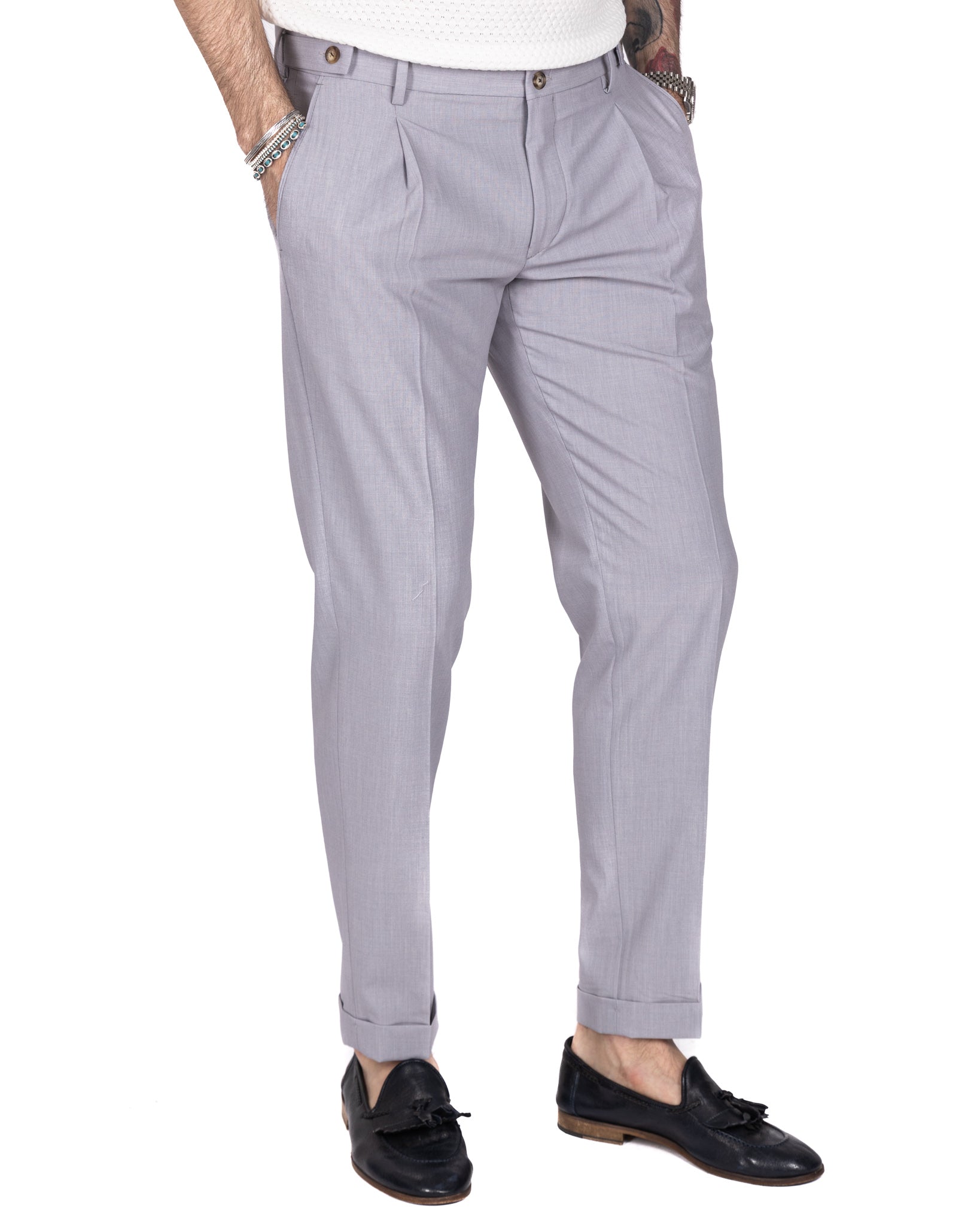 Milano - light gray basic trousers
