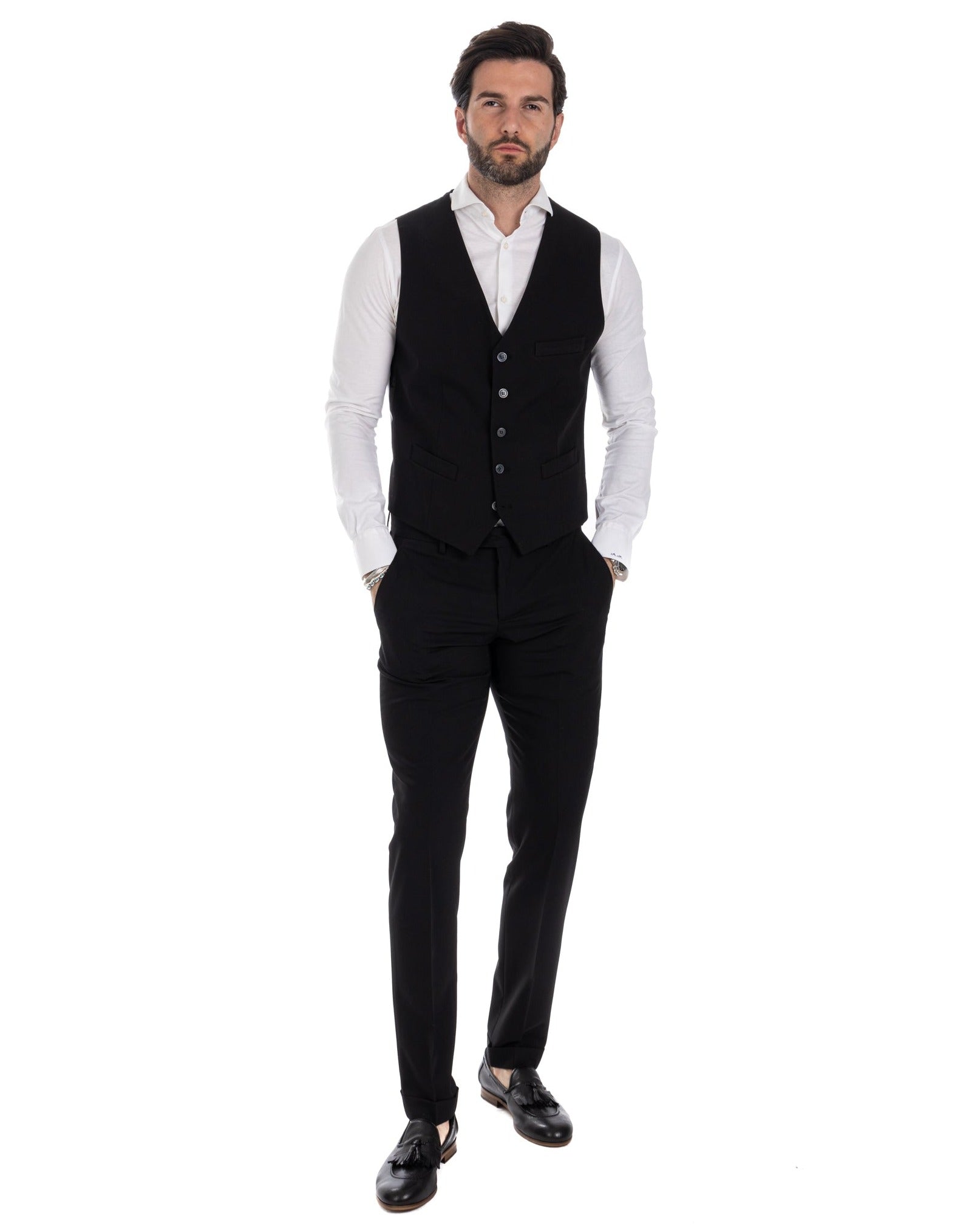 Dresden - black single-breasted waistcoat