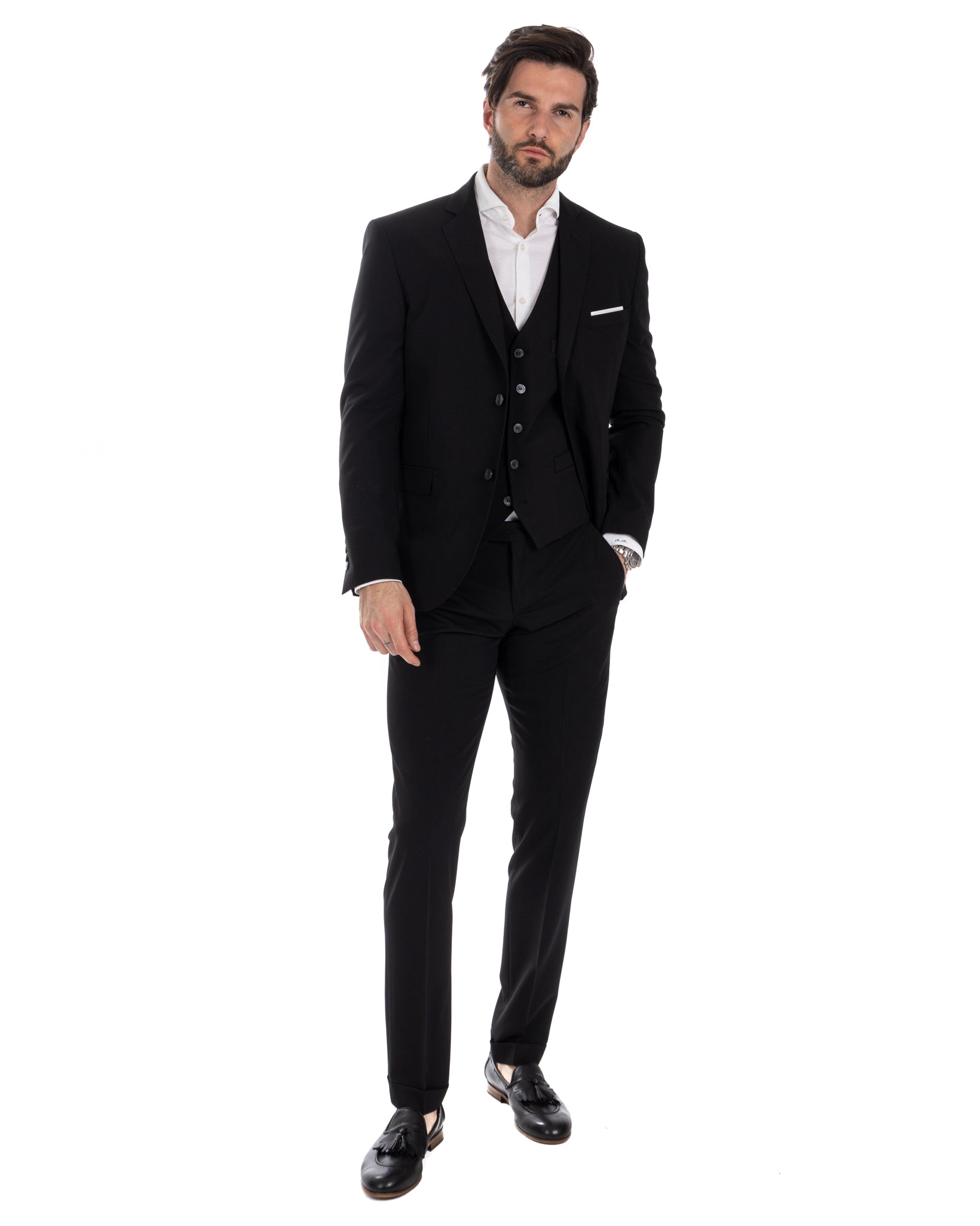 Dresden - black single-breasted waistcoat