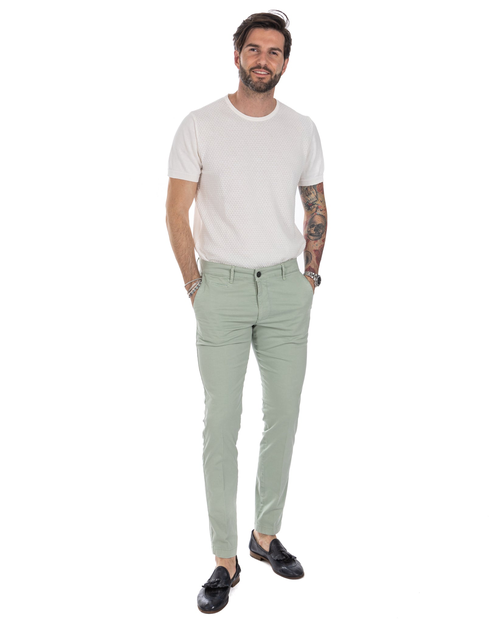 Frank - pantalon basique pistache