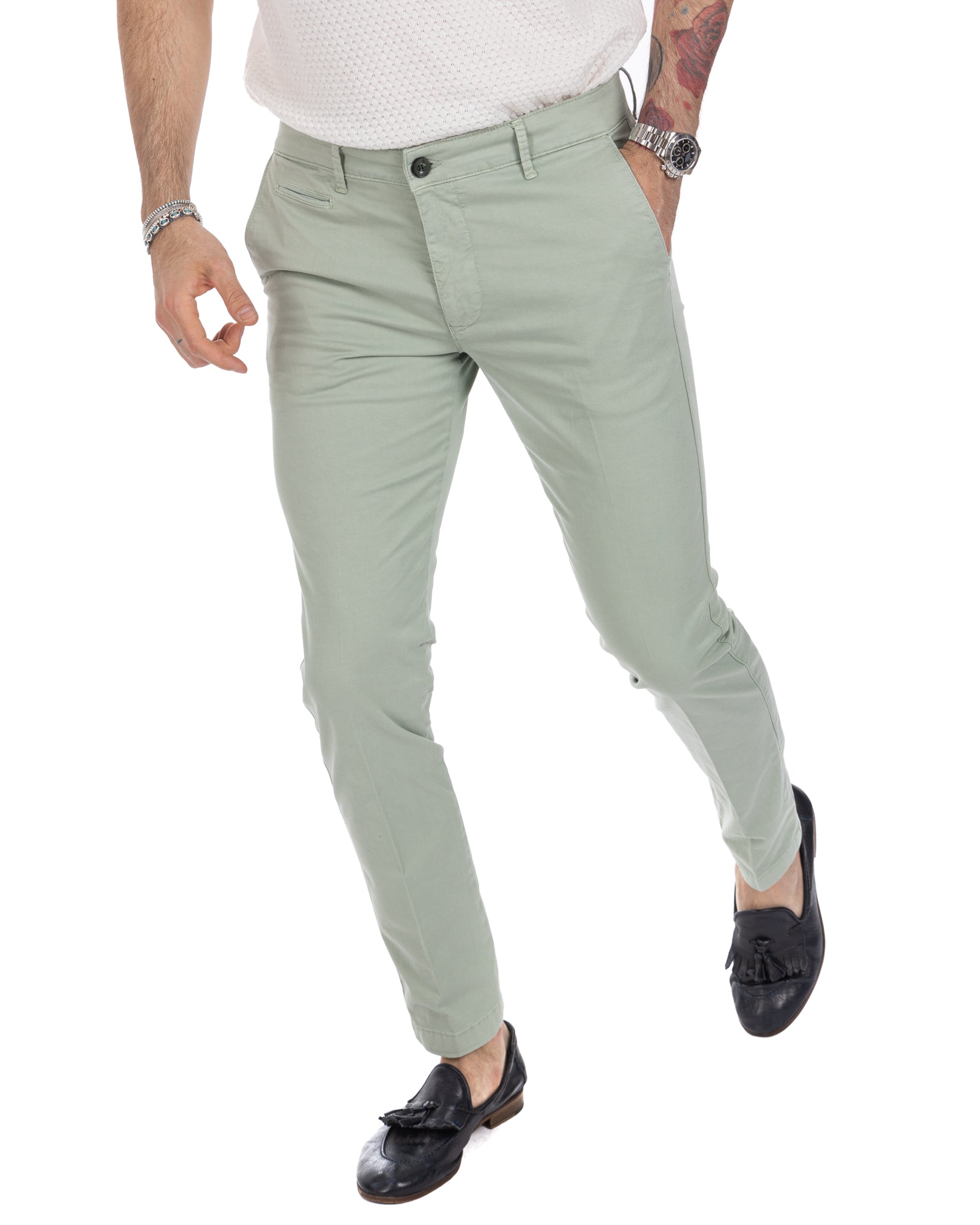 Frank - pantalon basique pistache