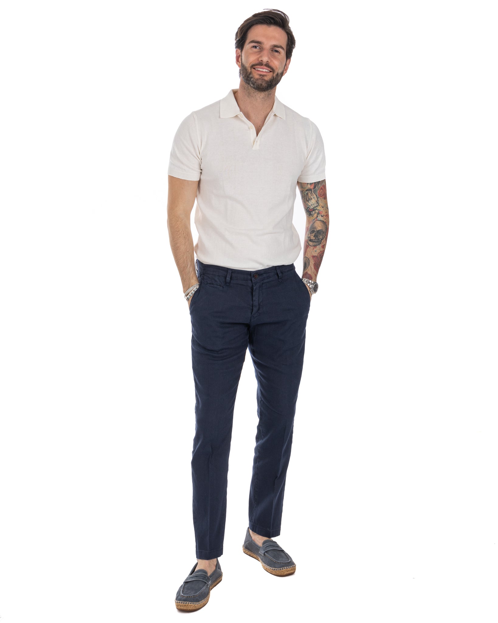 Roger - white knit polo