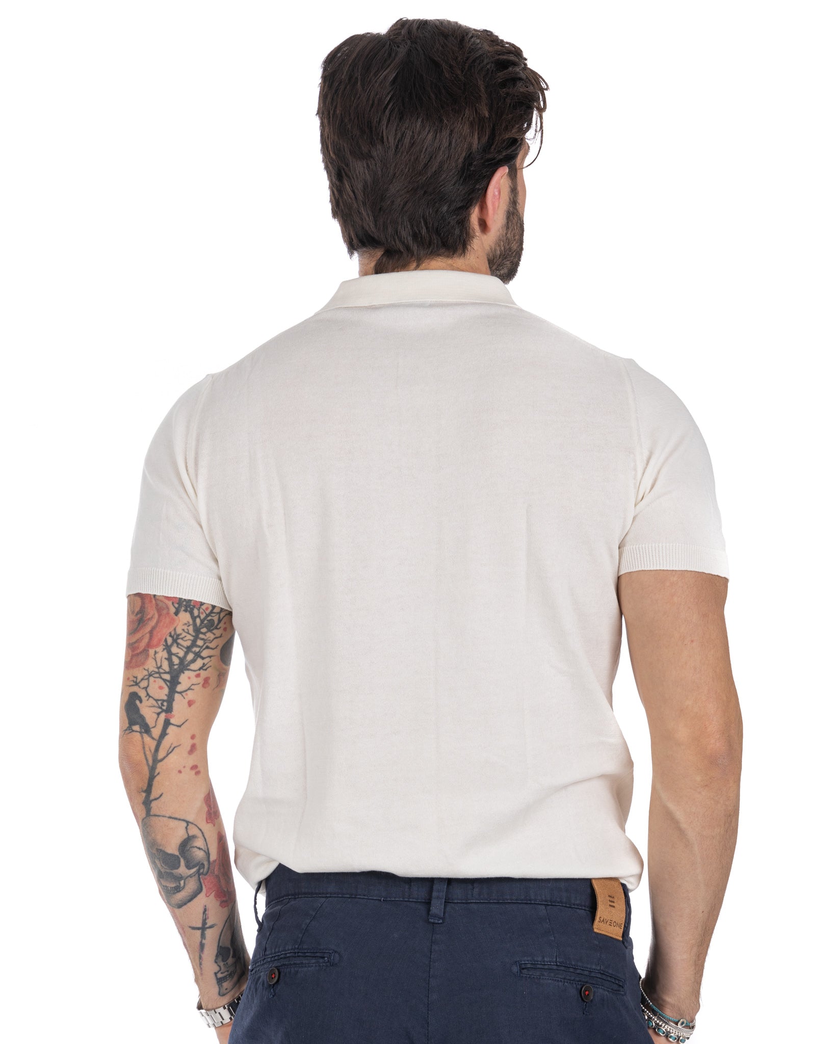 Roger - polo en maille blanc