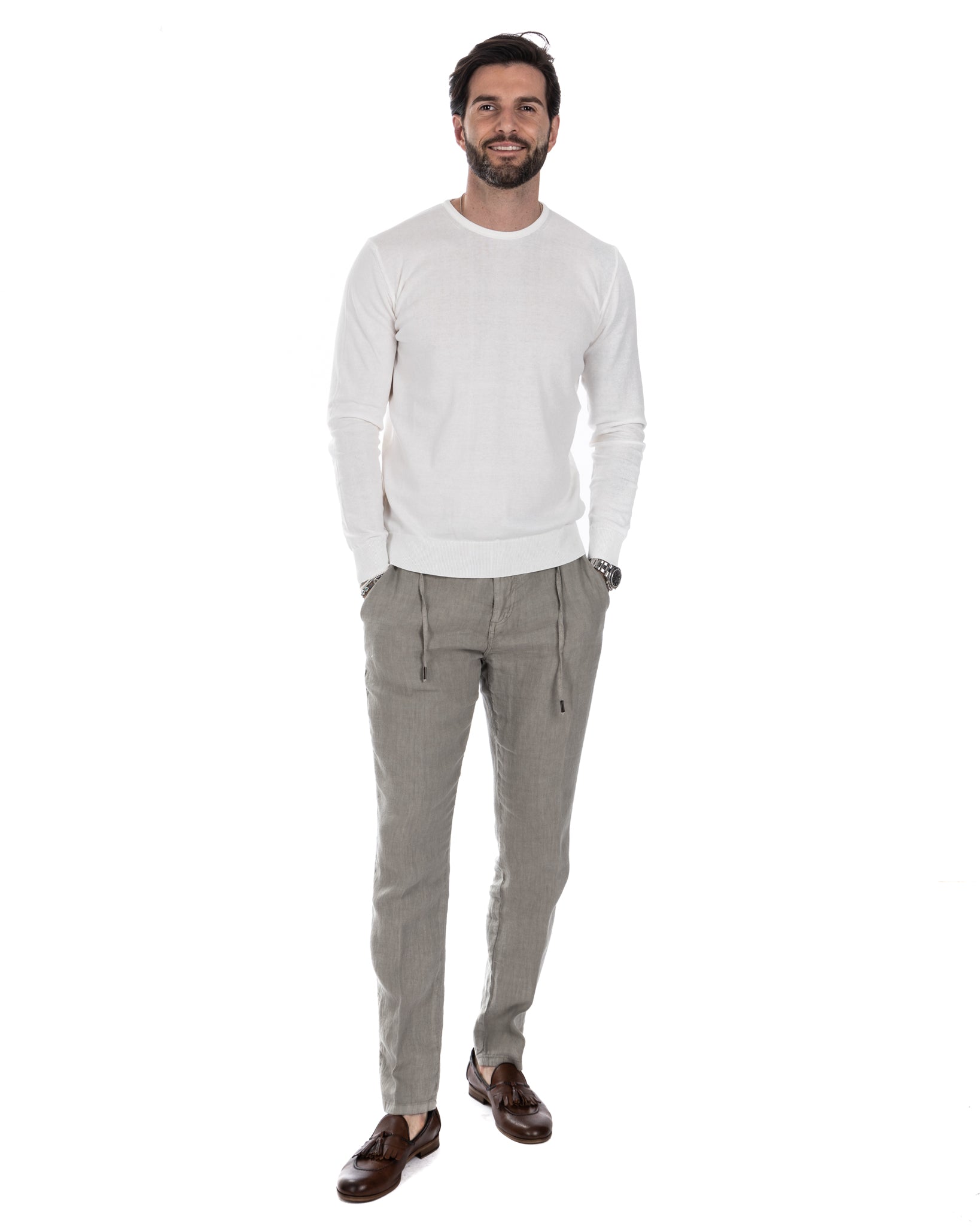Daniil - maglioncino in cotone panna