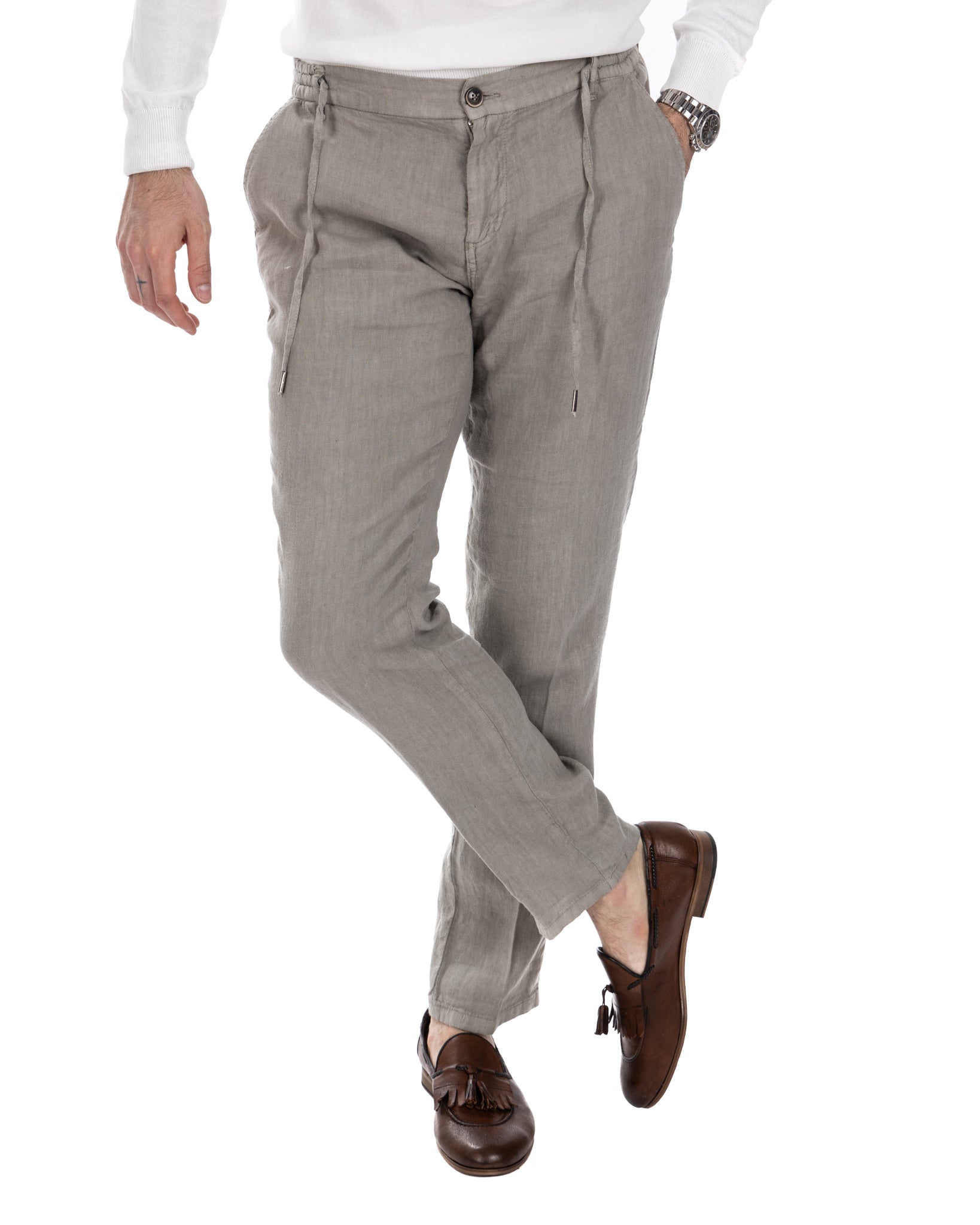 Gustave - pantalaccio in puro lino spago