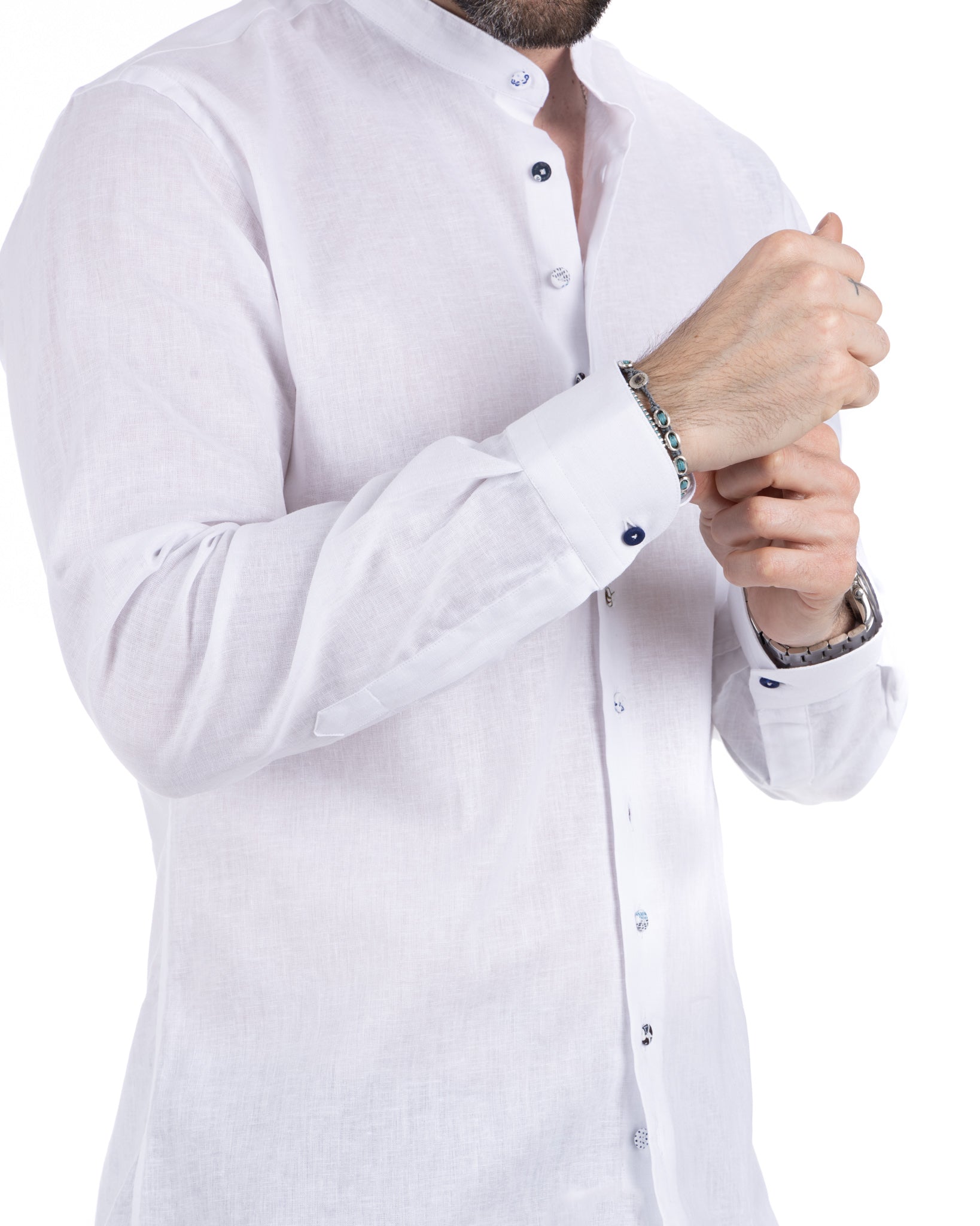 Positano - white linen Korean shirt