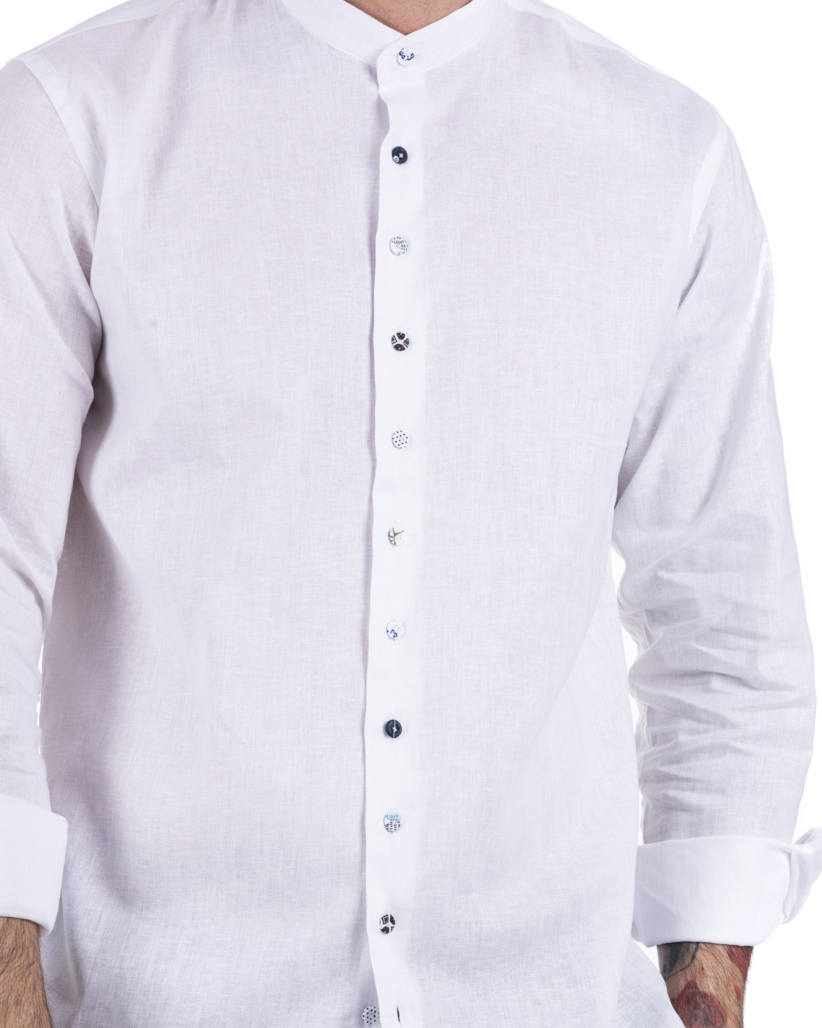 Positano - white linen Korean shirt