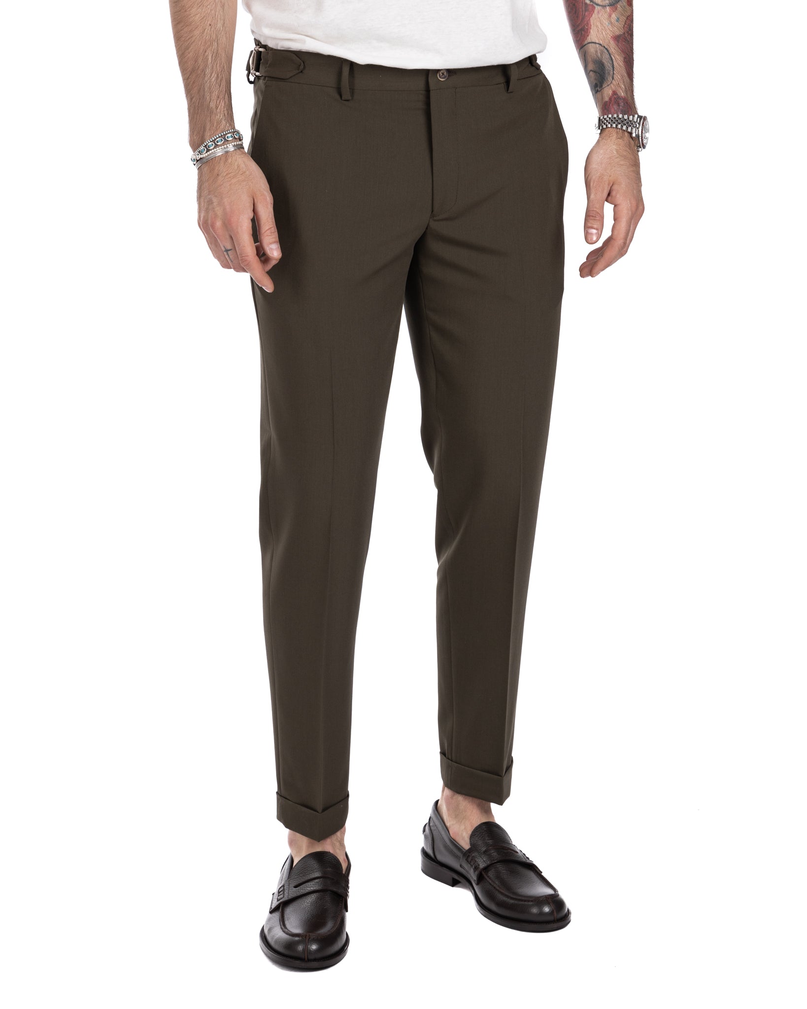 Trani - pantalone con fibbie militare