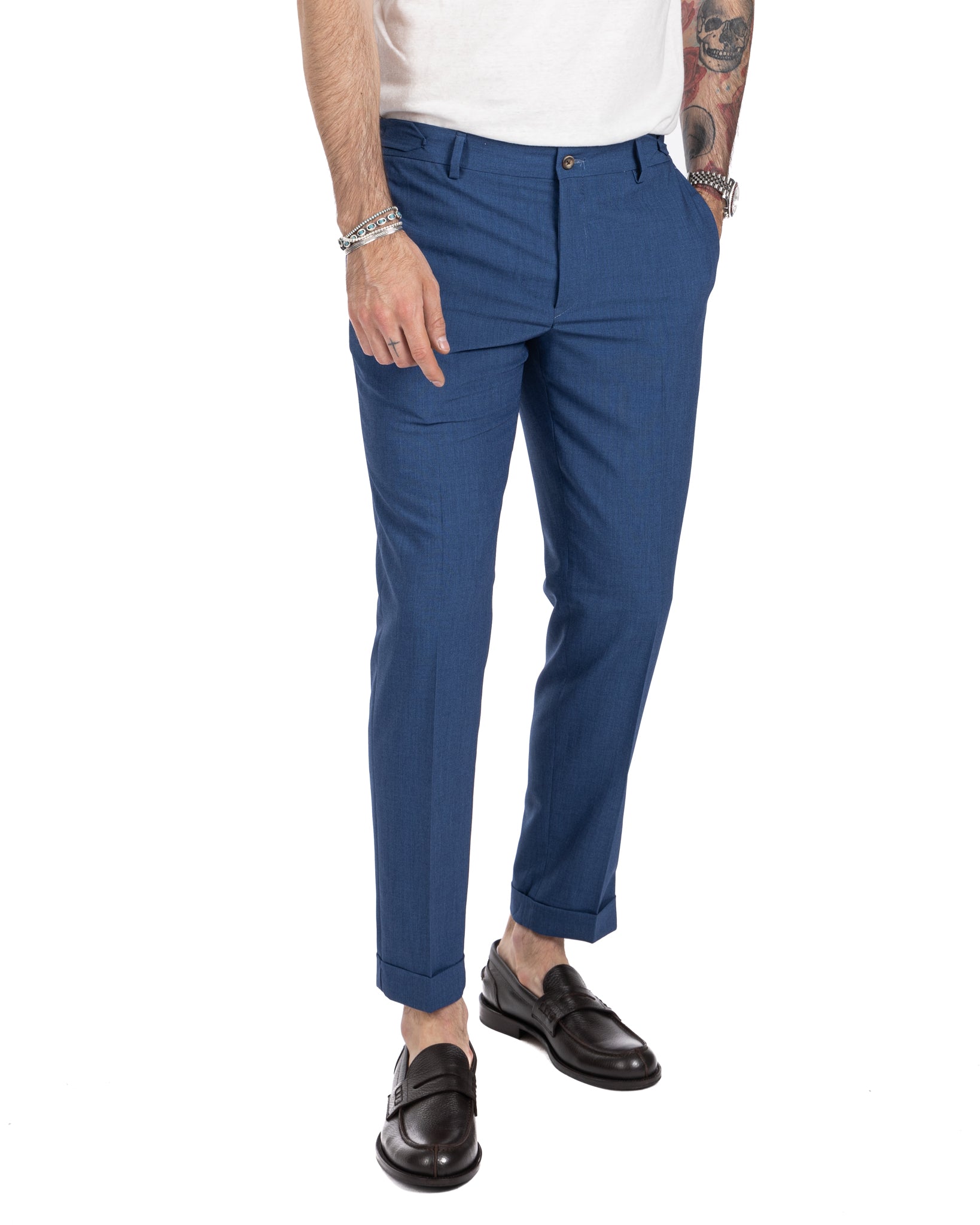 Trani - pantalon en jean avec boucles