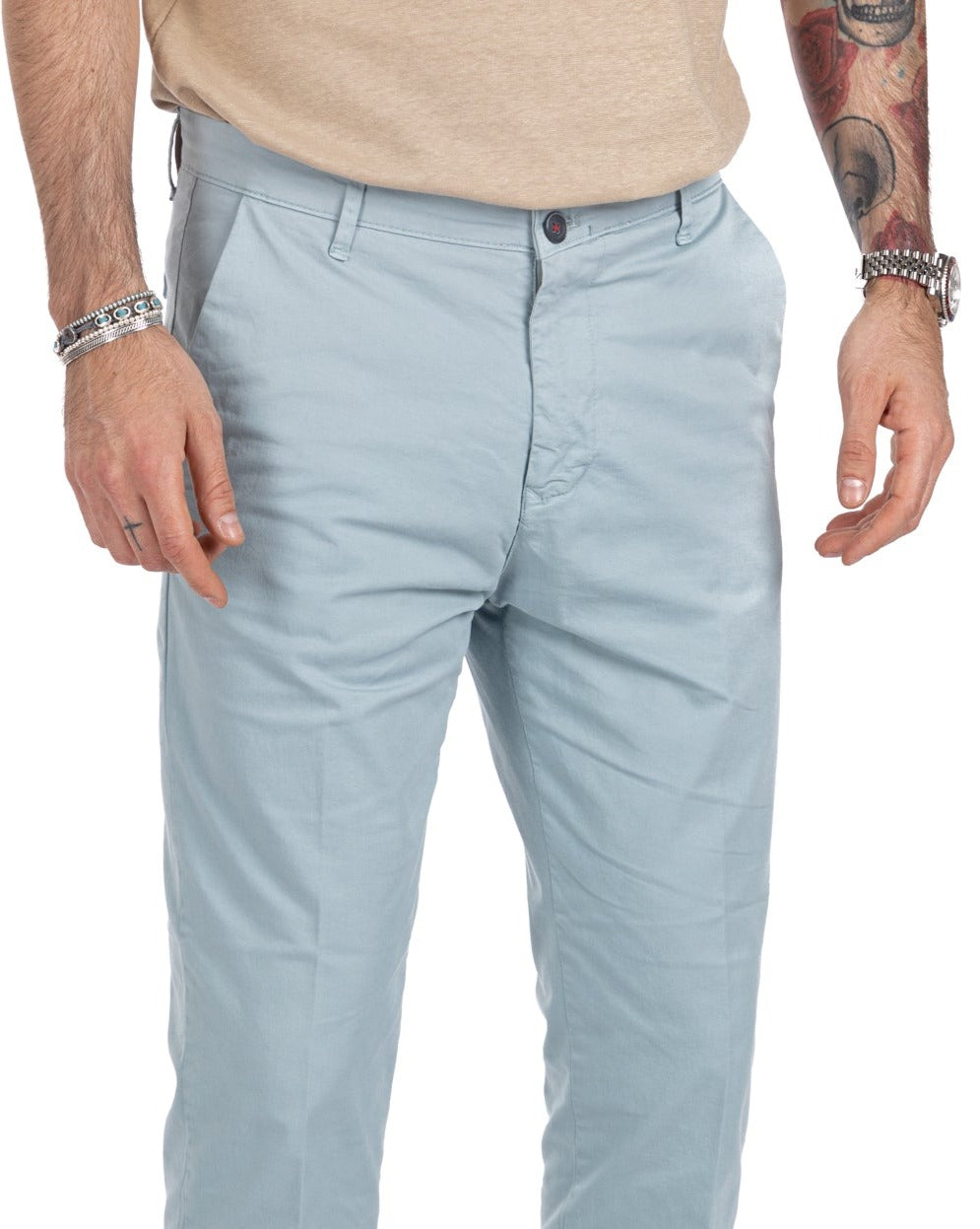 Lauren - light blue capri trousers