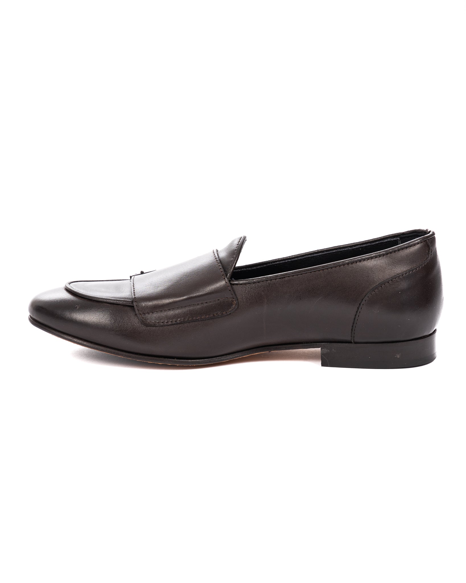 Gianni - dark brown moccasin with double buckle