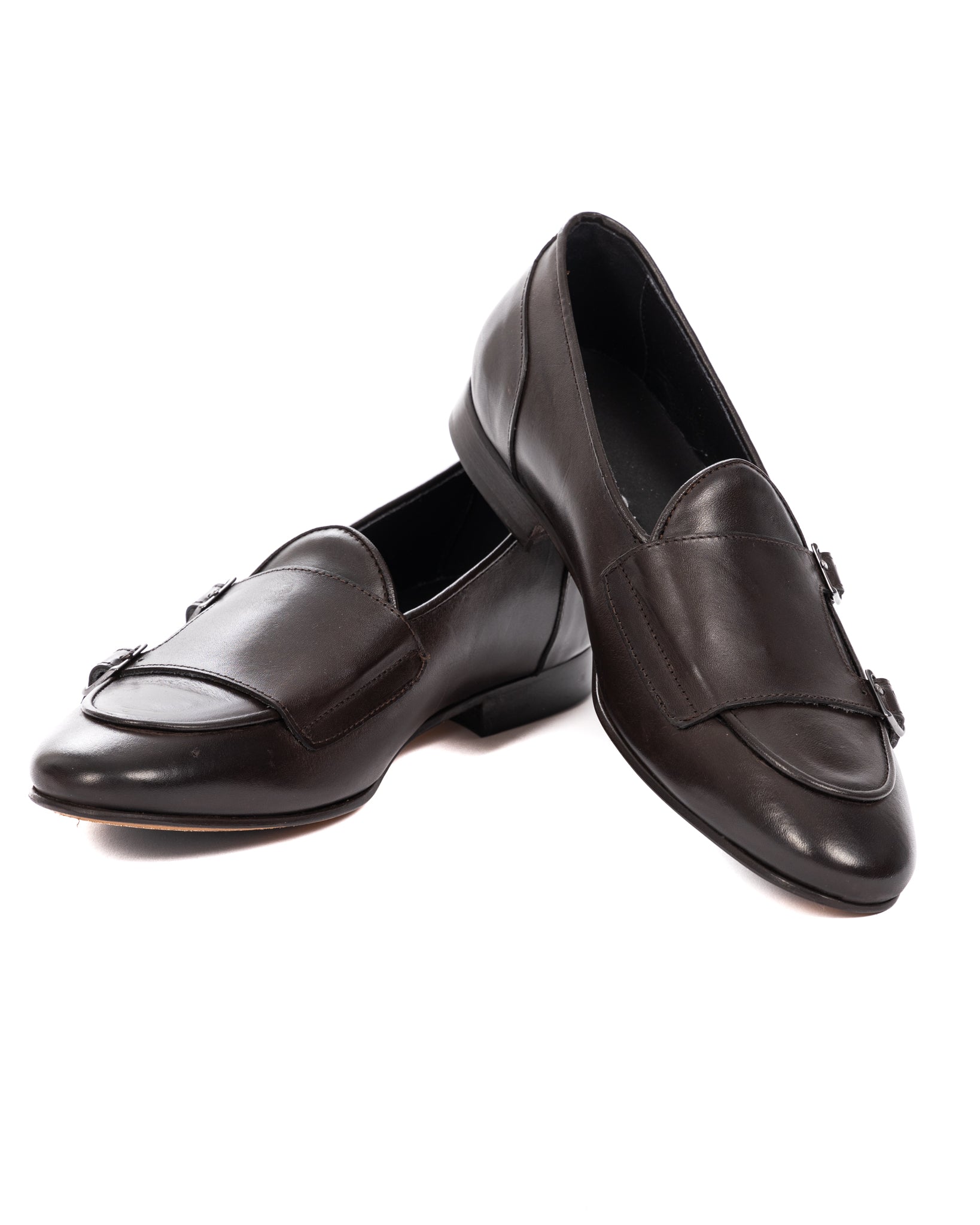 Gianni - dark brown moccasin with double buckle