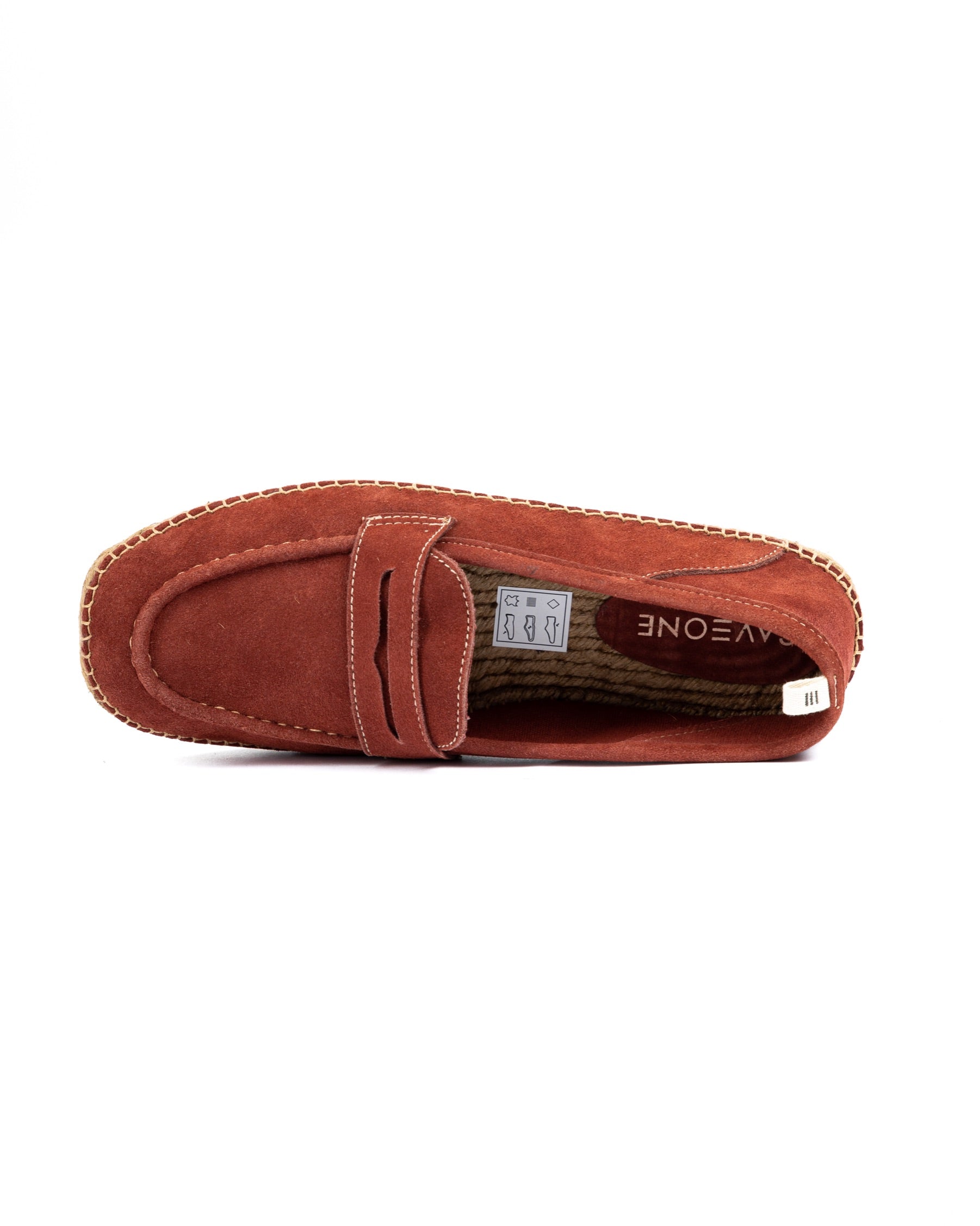 Roma - burgundy suede moccasin with rope sole