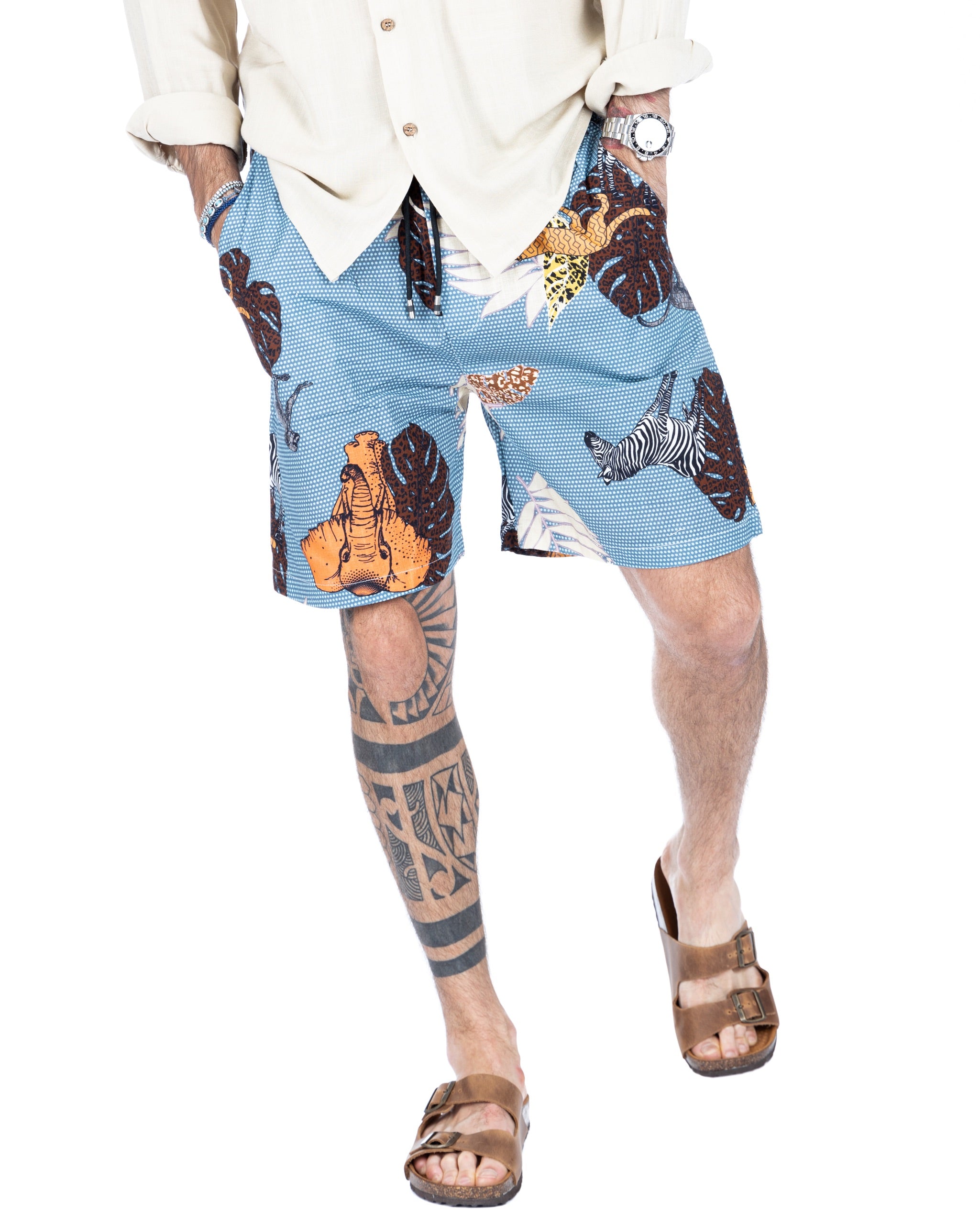 ÉLÉPHANT - BERMUDA À DENTELLE IMPRIMÉ