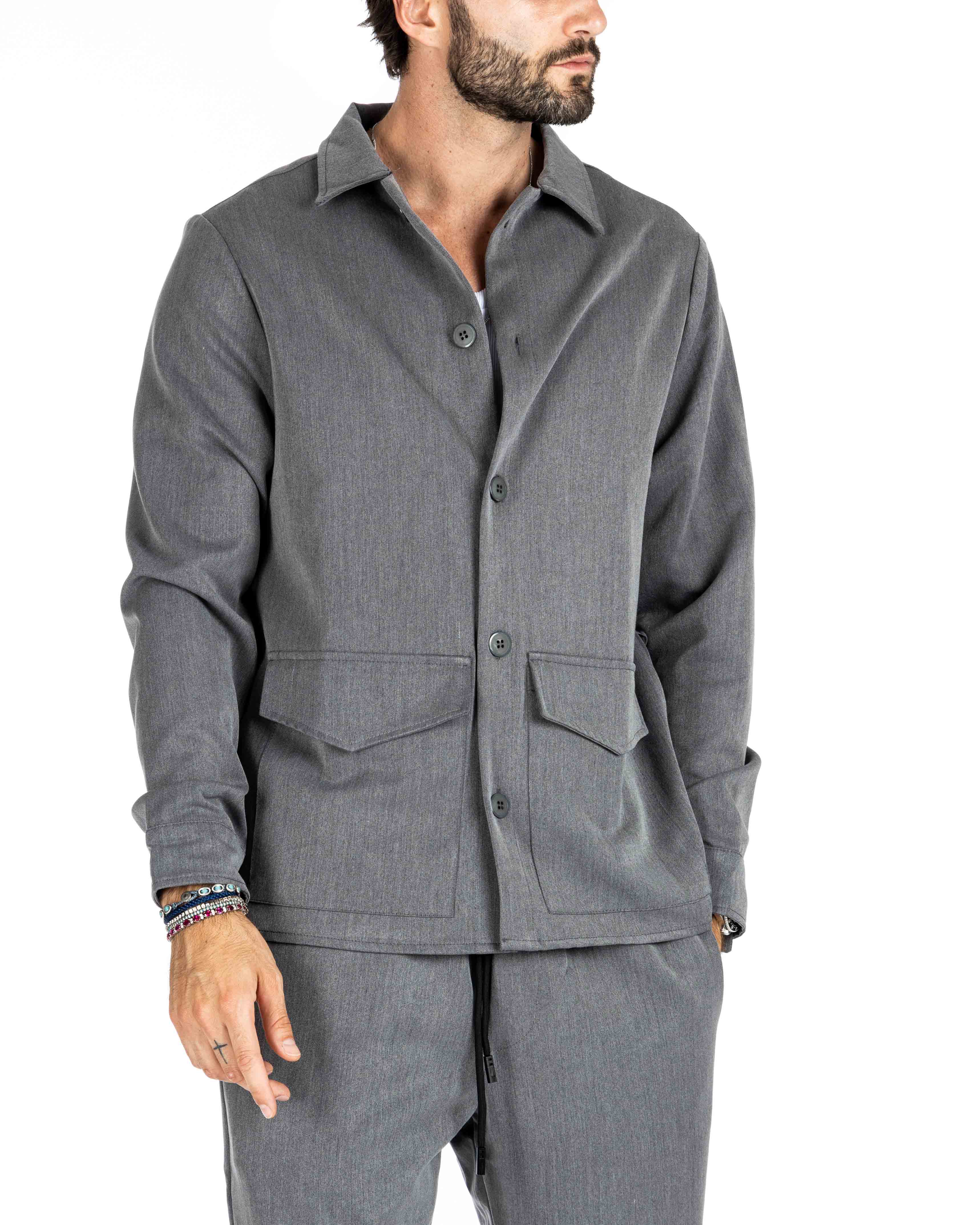 WILLIAM - GRAY SHIRT WITH BIG POCKETS
