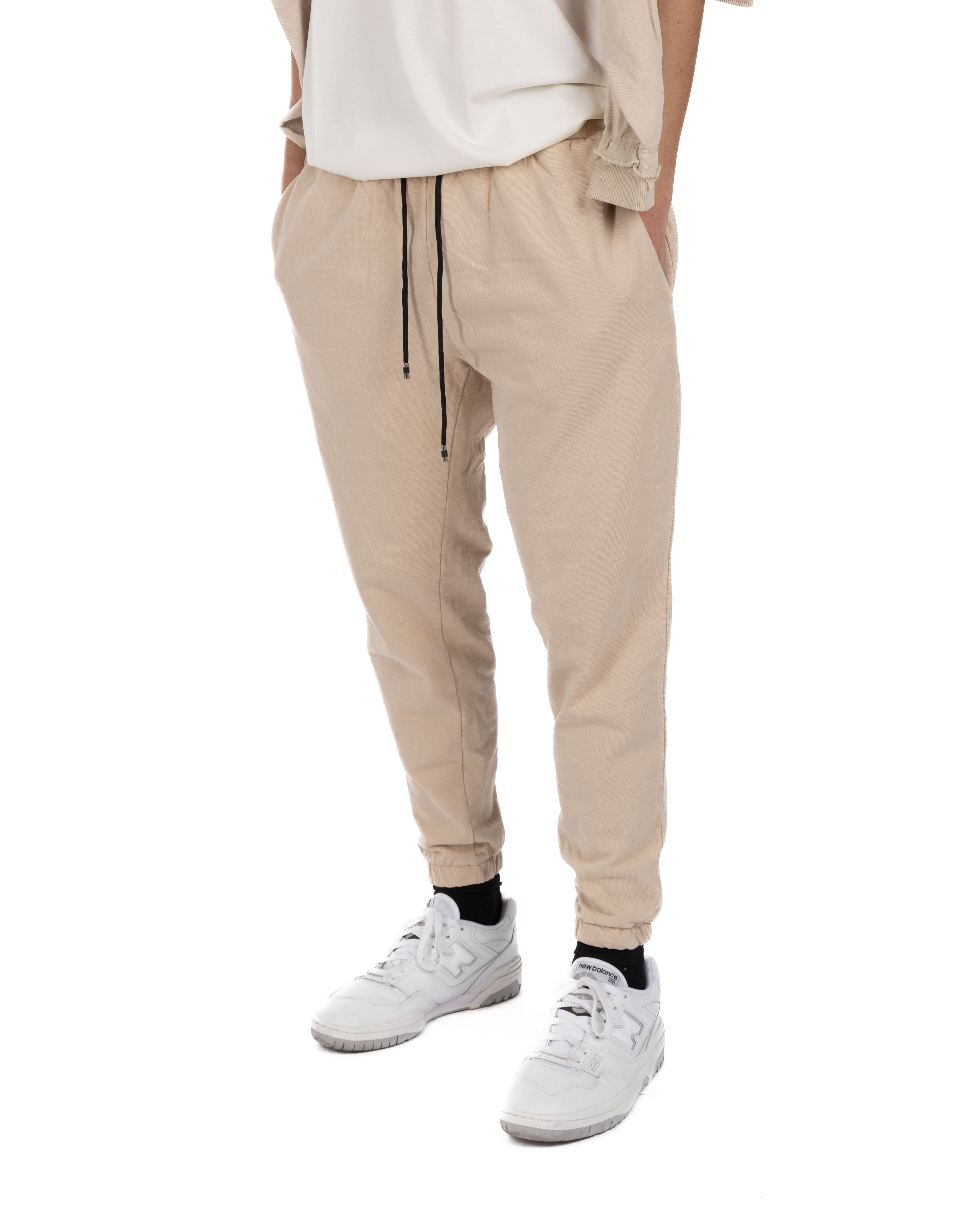 Hans - beige tracksuit trousers
