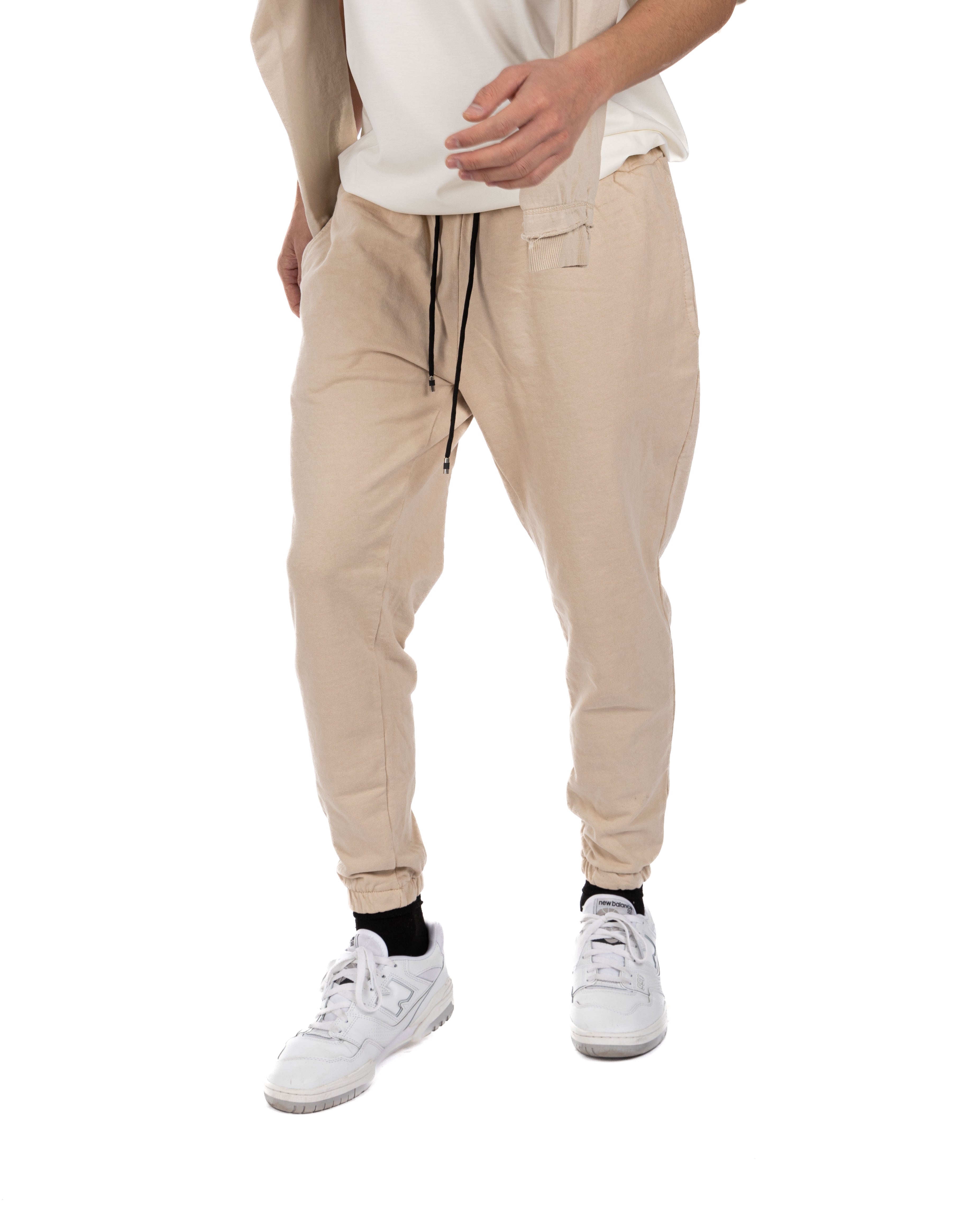 Hans - beige tracksuit trousers
