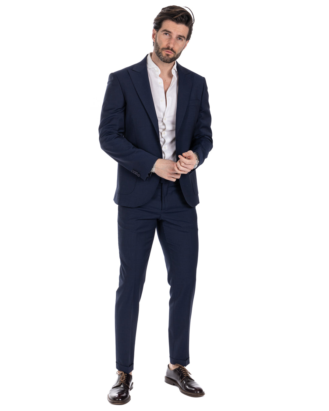 Naples - blue wool blend dress