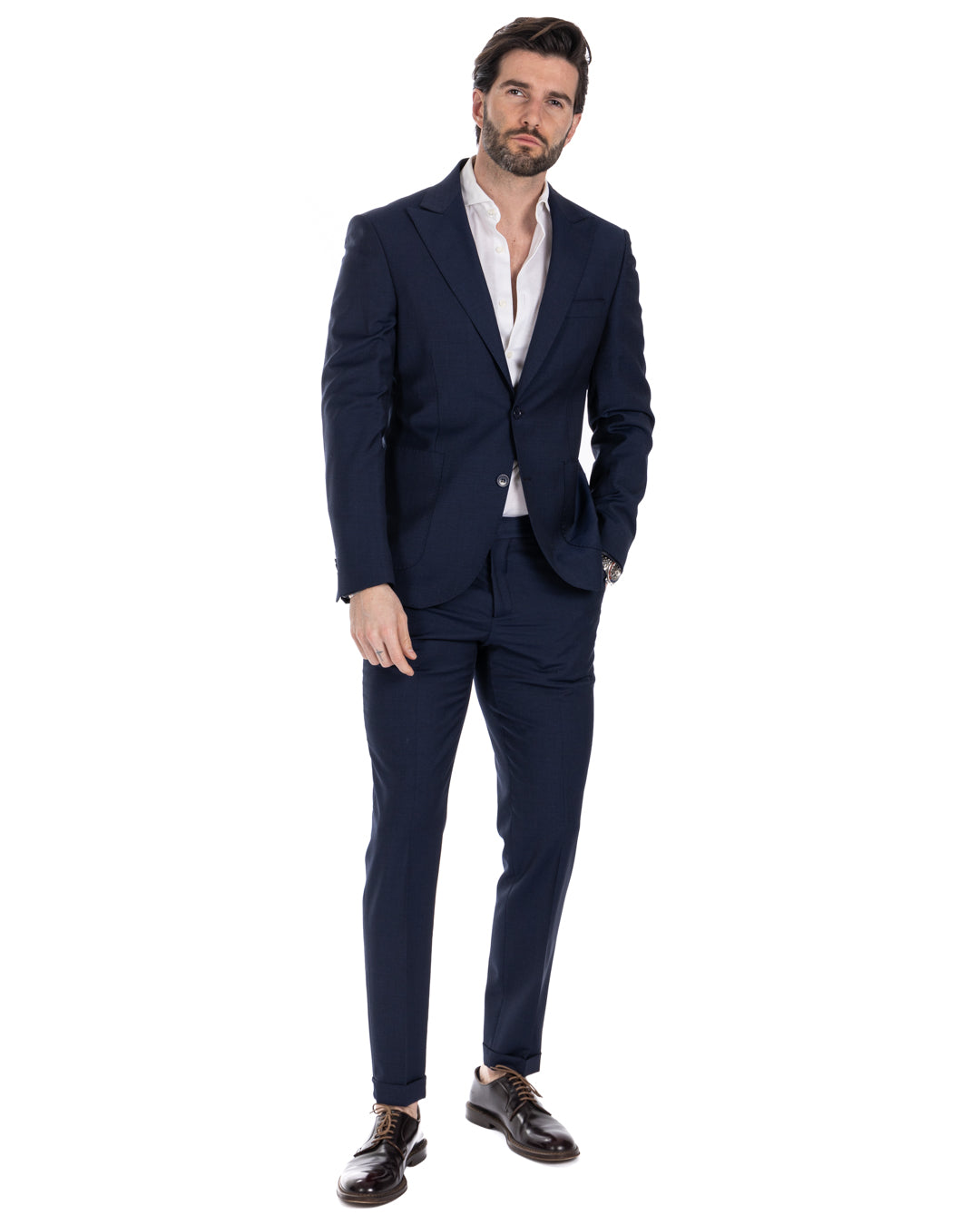 Naples - blue wool blend dress