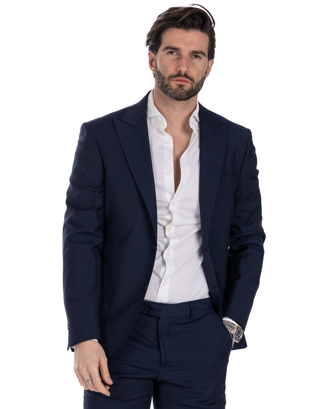 Naples - blue wool blend dress