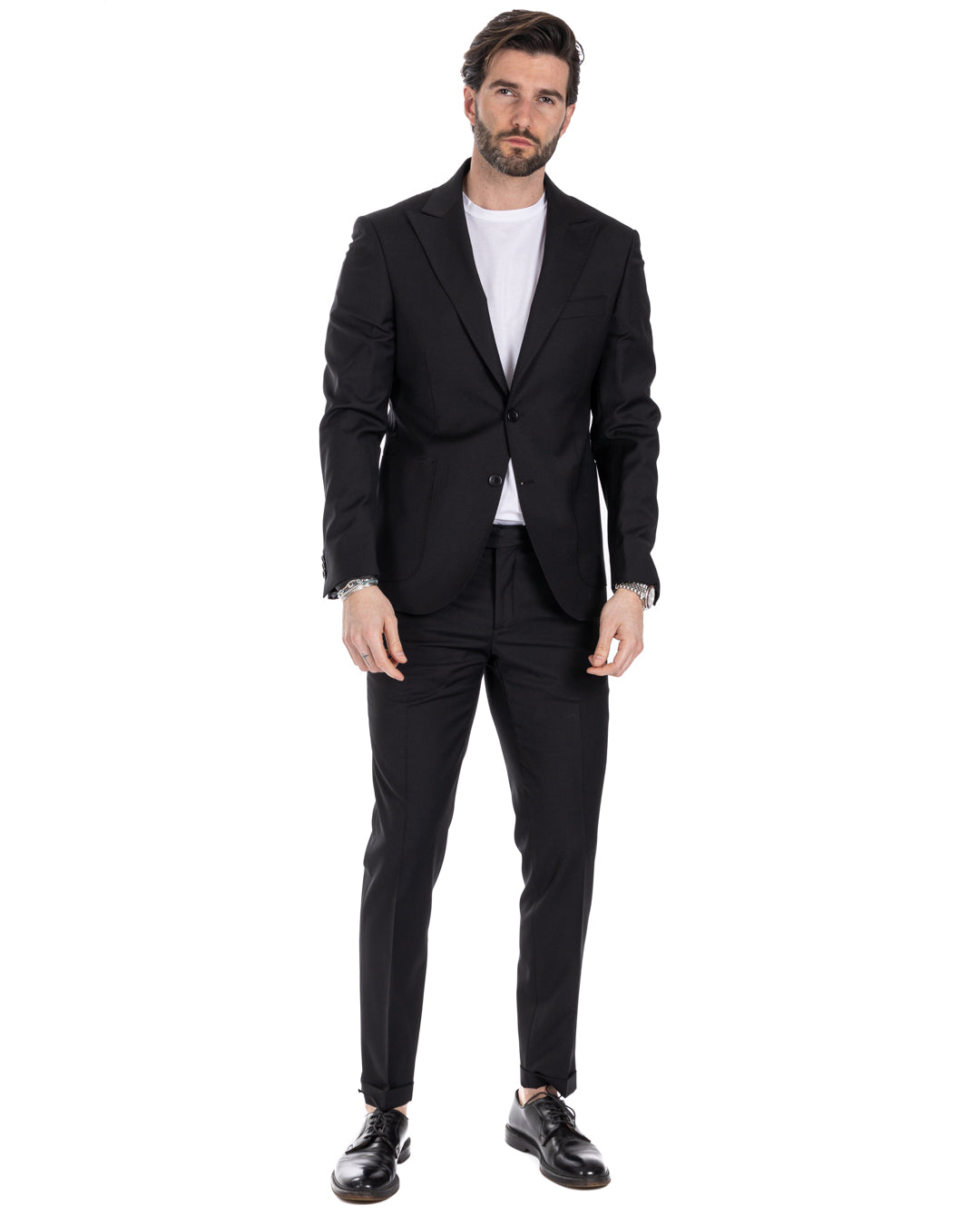 Naples - robe noire en laine mélangée